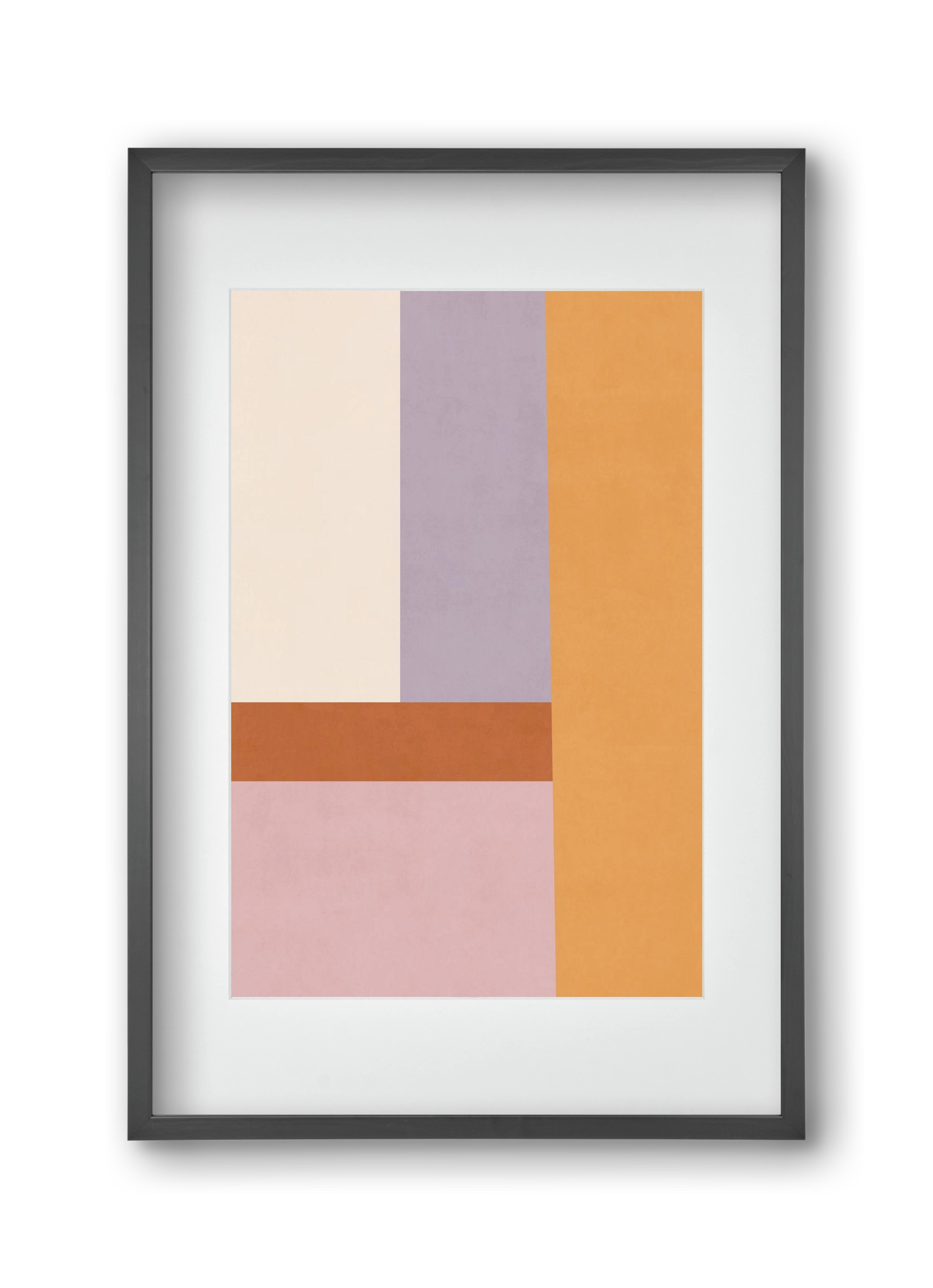 Composition of Geometric Shapes - Tfq02, 30x45 cm (20x30 cm), Fekete keret, paszpartuval