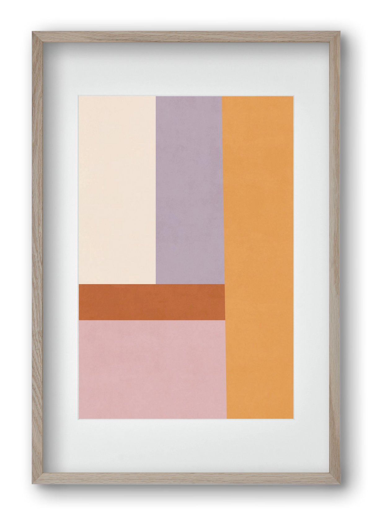 Composition of Geometric Shapes - Tfq02, 40x60 cm (30x45 cm), Tölgy keret, paszpartuval