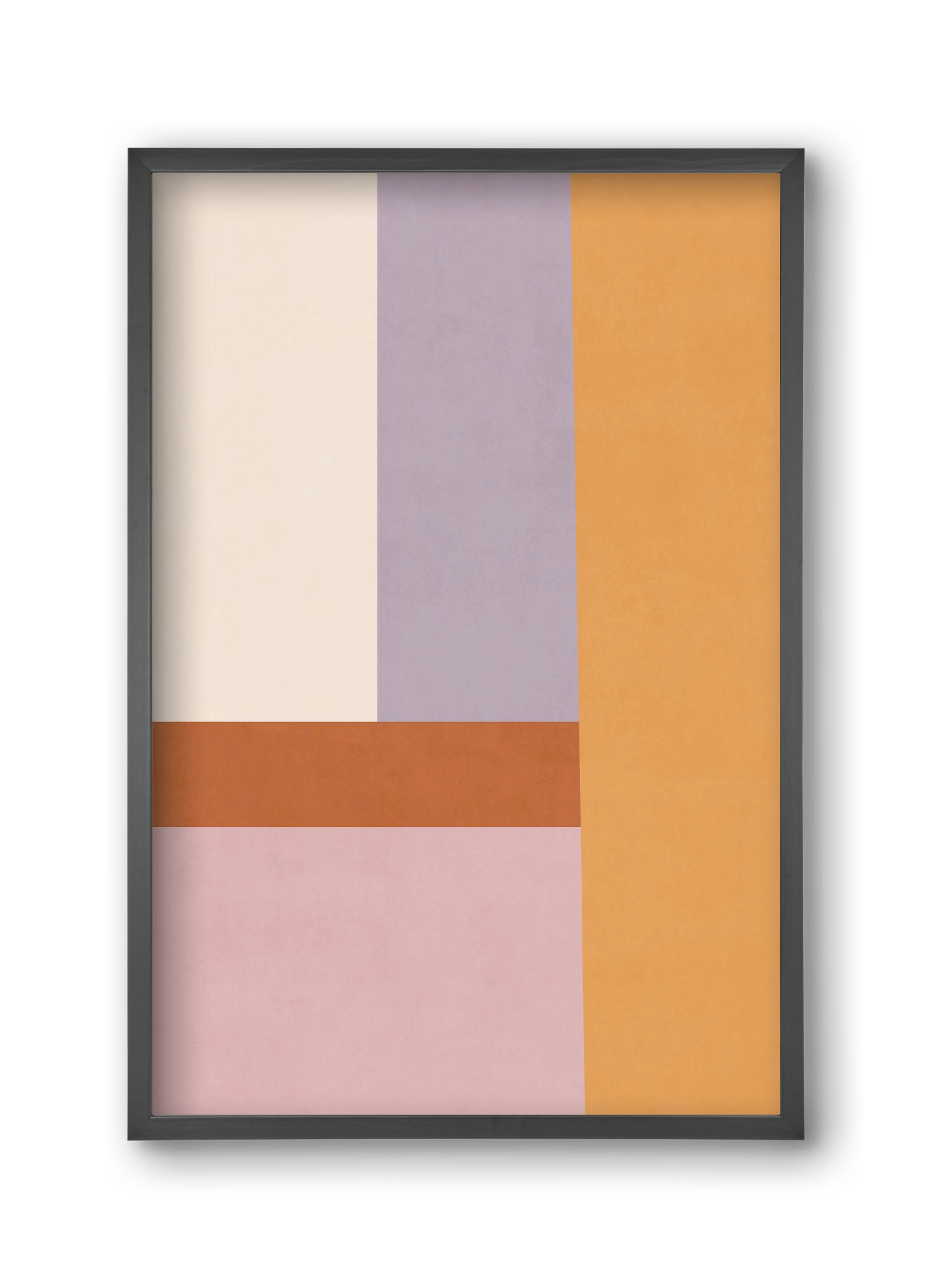 Composition of Geometric Shapes - Tfq02, 30x45 cm (30x45 cm), Fekete keret