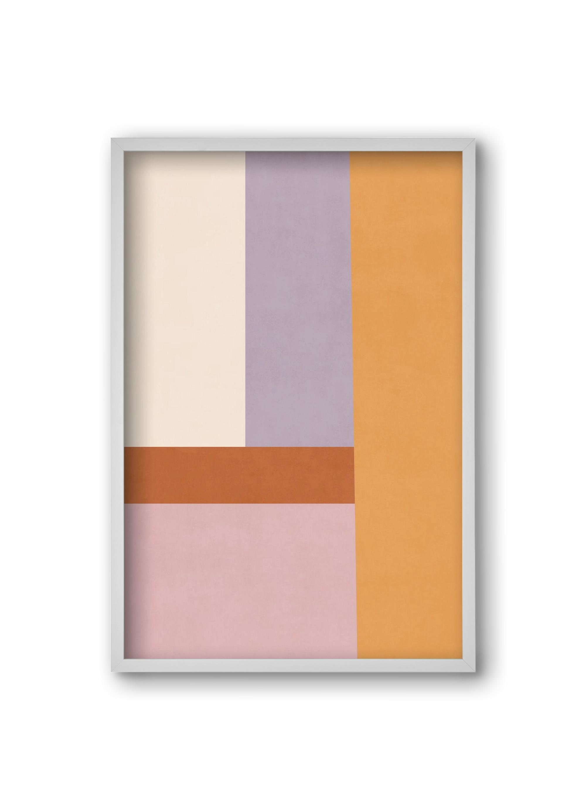 Composition of Geometric Shapes - Tfq02, 20x30 cm (20x30 cm), Fehér keret