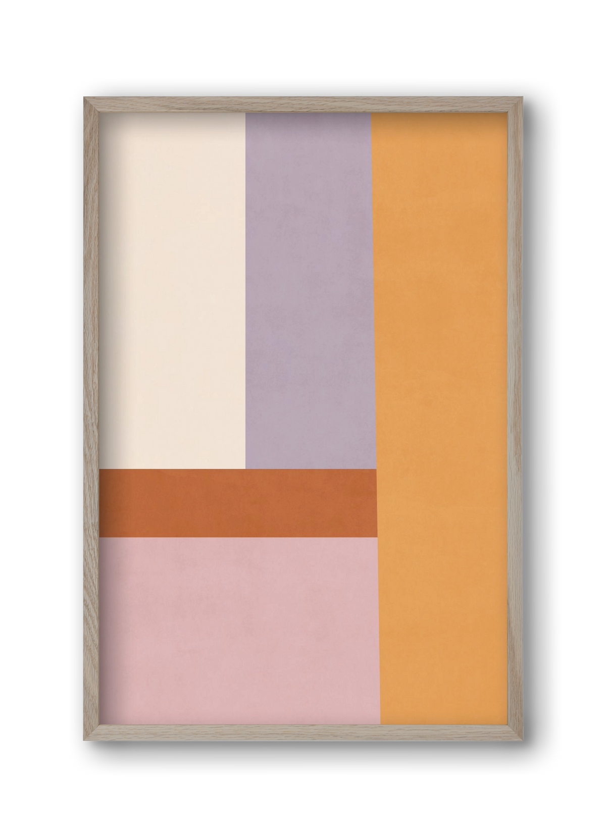 Composition of Geometric Shapes - Tfq02, 30x45 cm (30x45 cm), Tölgy keret