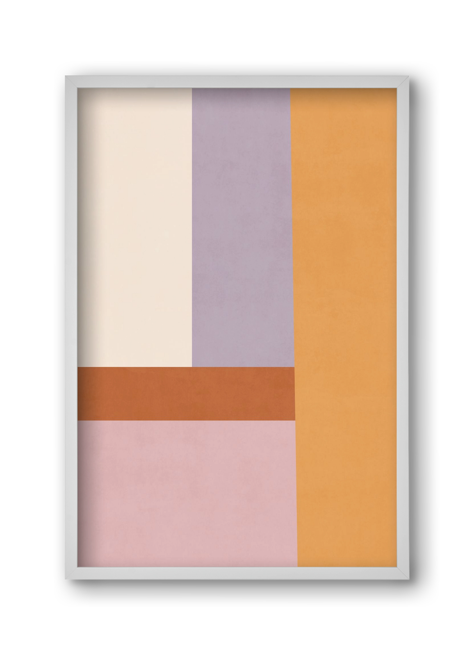 Composition of Geometric Shapes - Tfq02, 30x45 cm (30x45 cm), Fehér keret