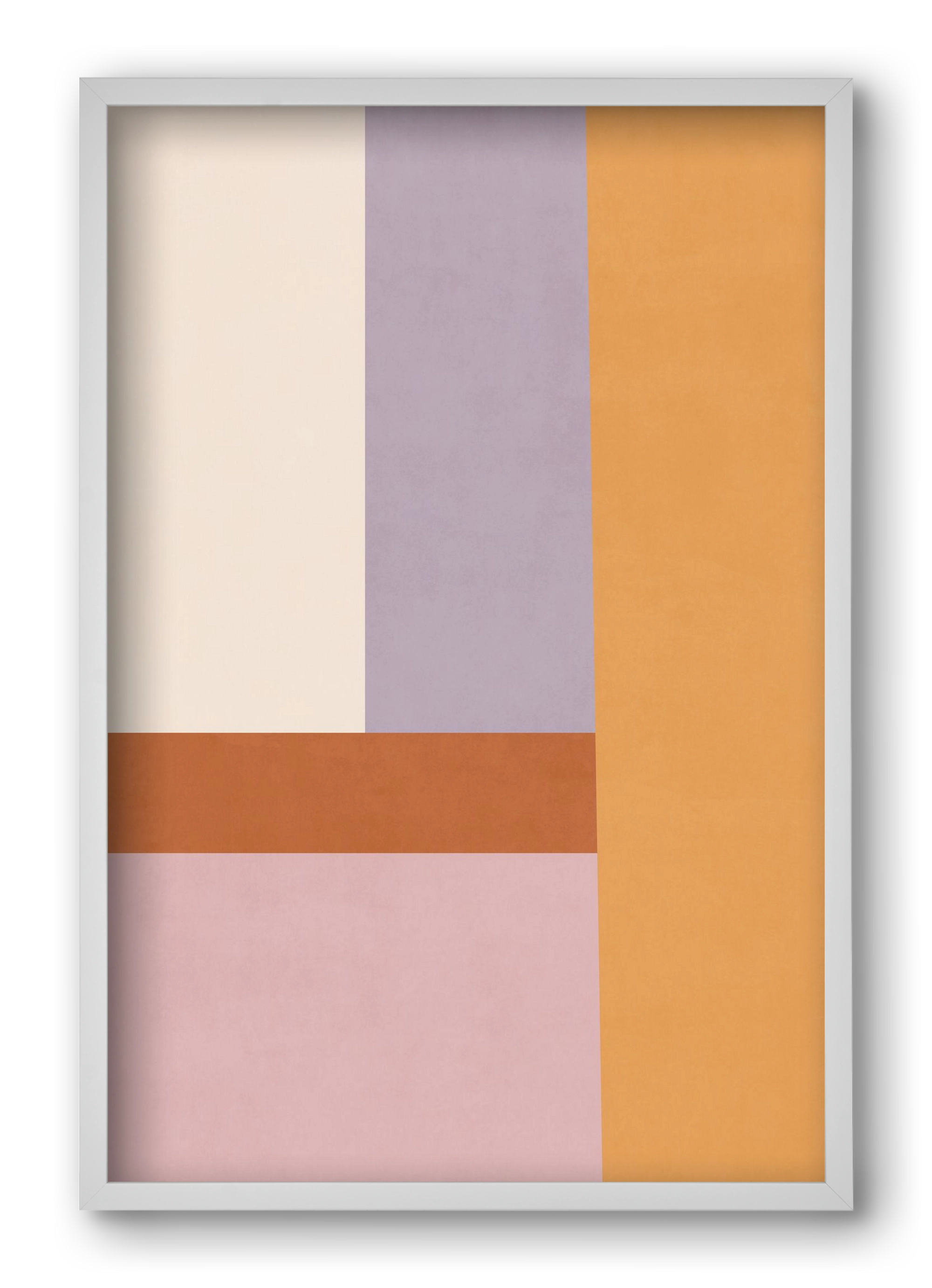 Composition of Geometric Shapes - Tfq02, 40x60 cm (40x60 cm), Fehér keret