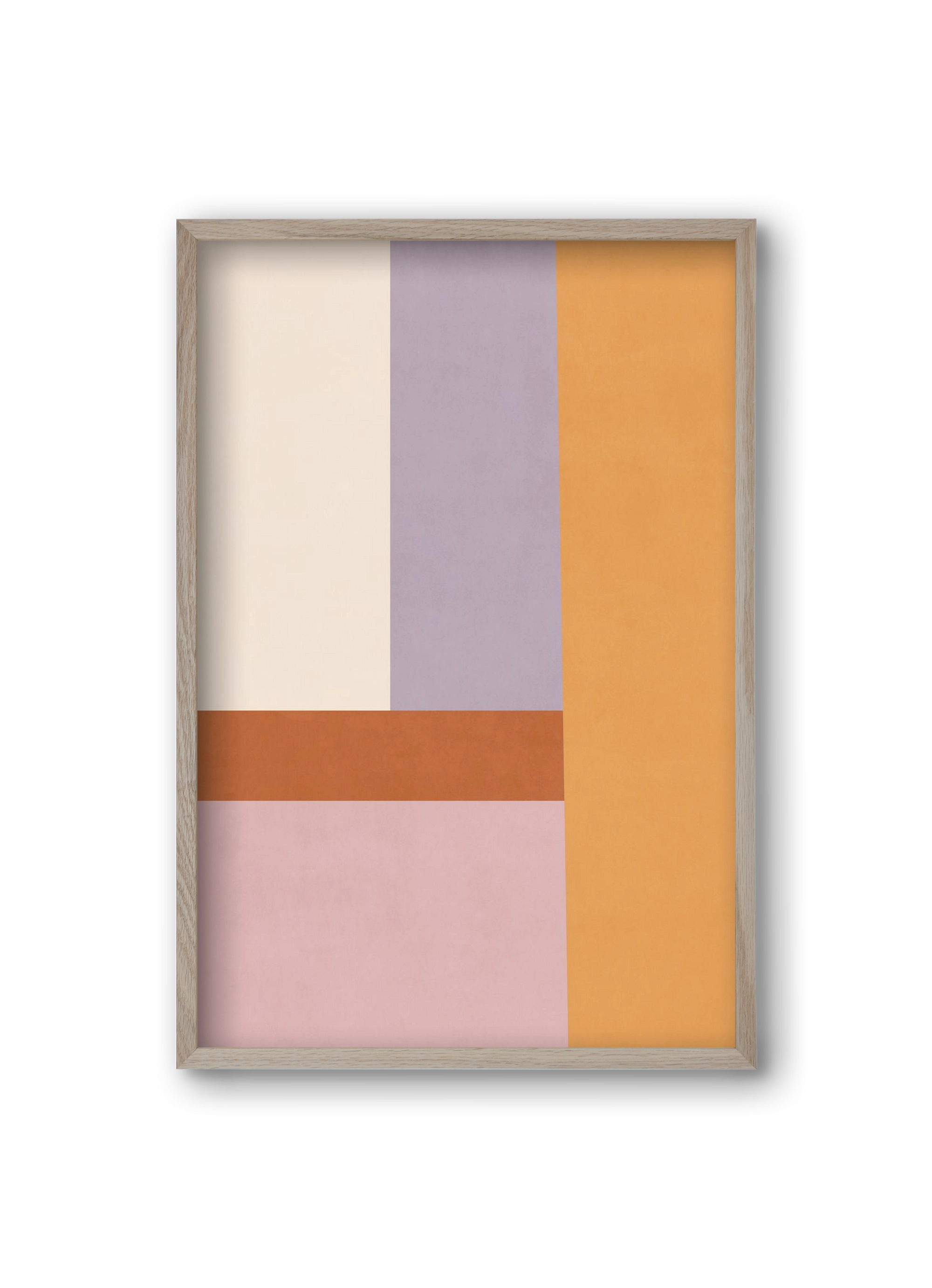 Composition of Geometric Shapes - Tfq02, 20x30 cm (20x30 cm), Tölgy keret