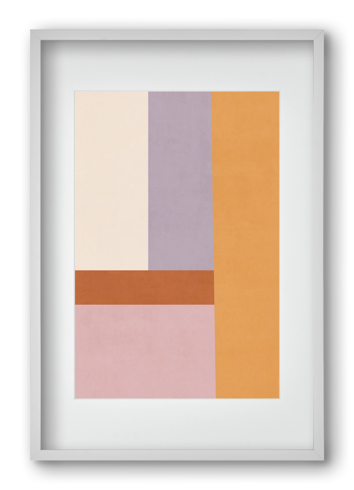 Composition of Geometric Shapes - Tfq02, 40x60 cm (30x45 cm), Fehér keret, paszpartuval