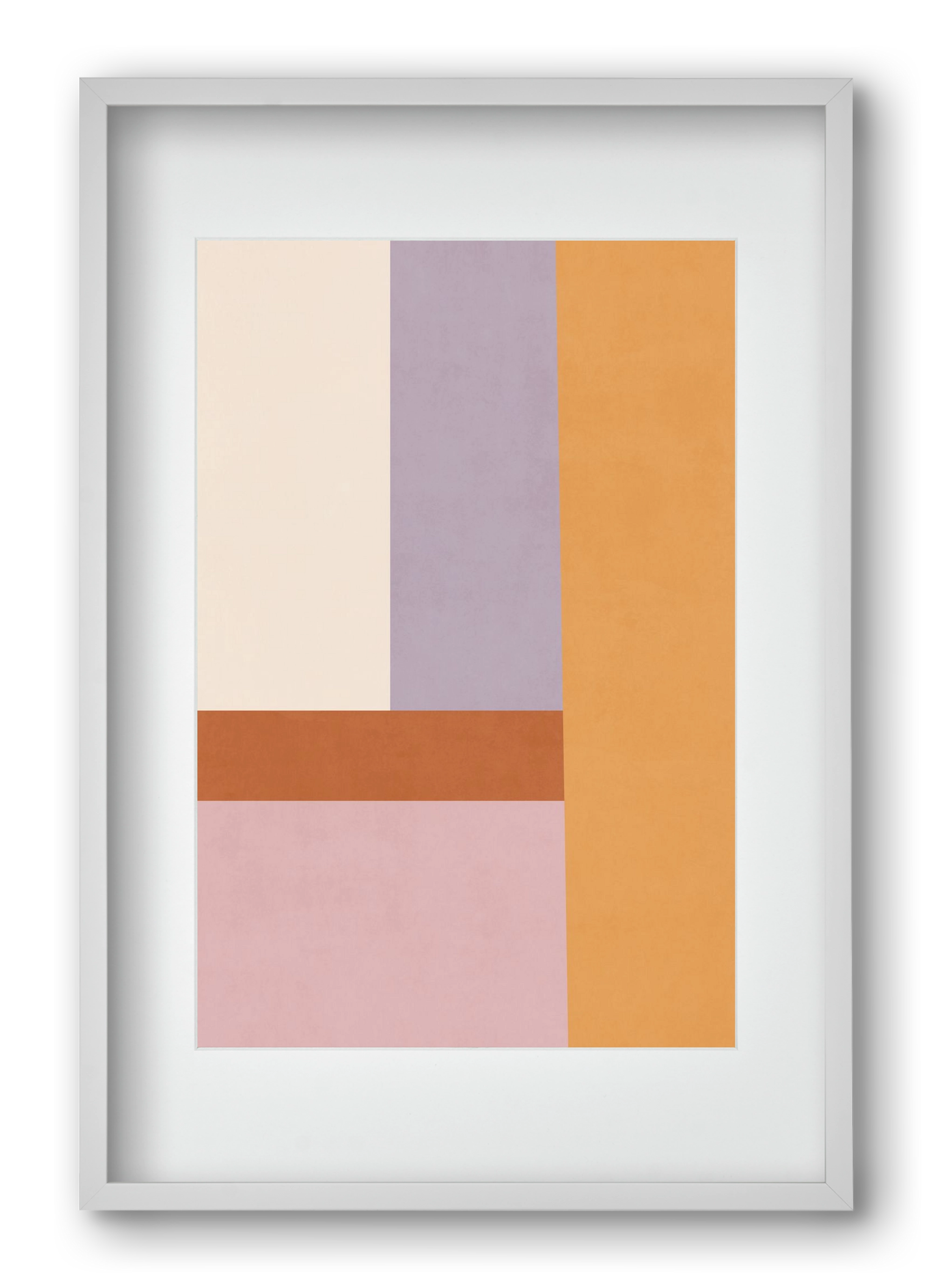 Composition of Geometric Shapes - Tfq02, 40x60 cm (30x45 cm), Fehér keret, paszpartuval