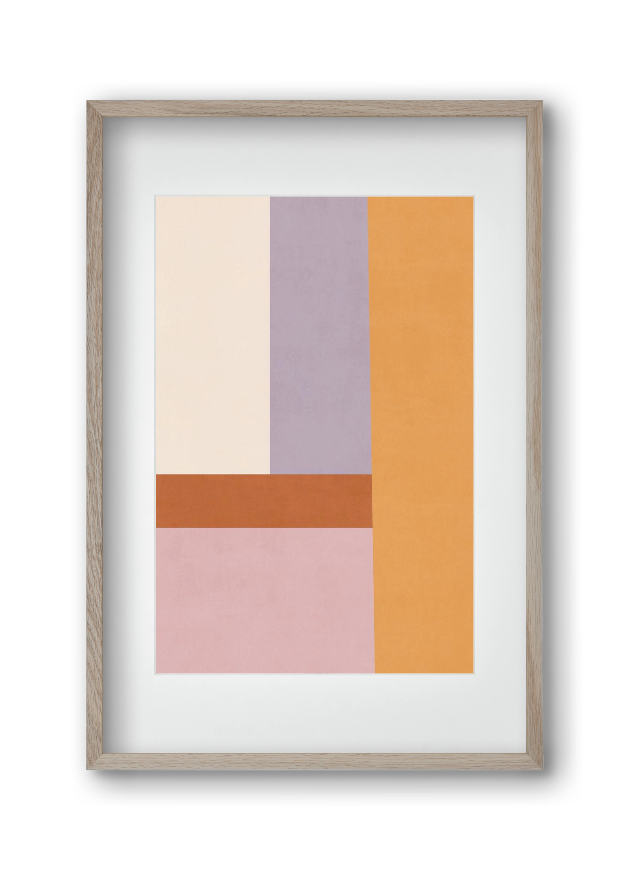 Composition of Geometric Shapes - Tfq02, 30x45 cm (20x30 cm), Tölgy keret, paszpartuval