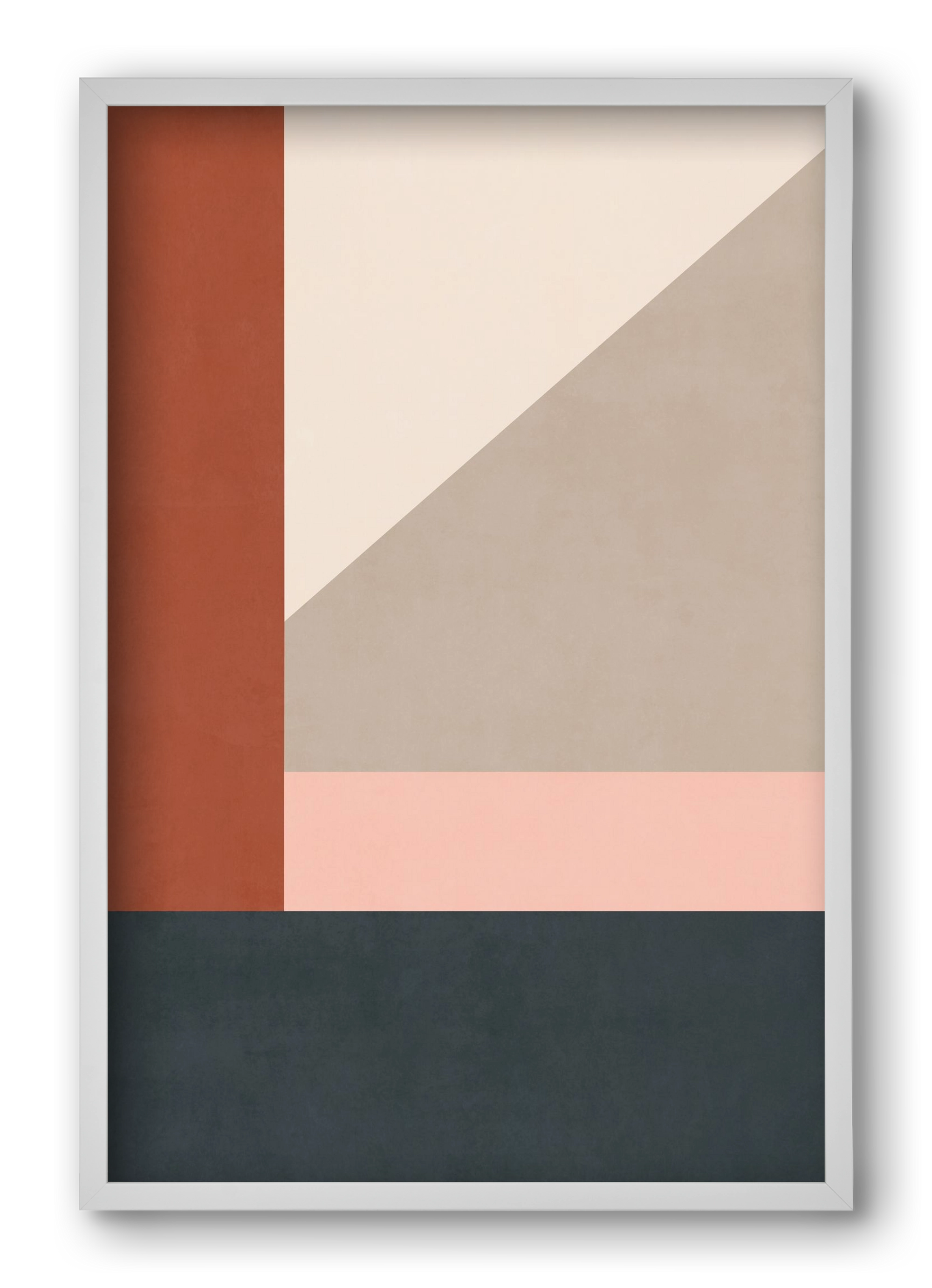 Composition of Geometric Shapes - Tff01, 40x60 cm (40x60 cm), Fehér keret