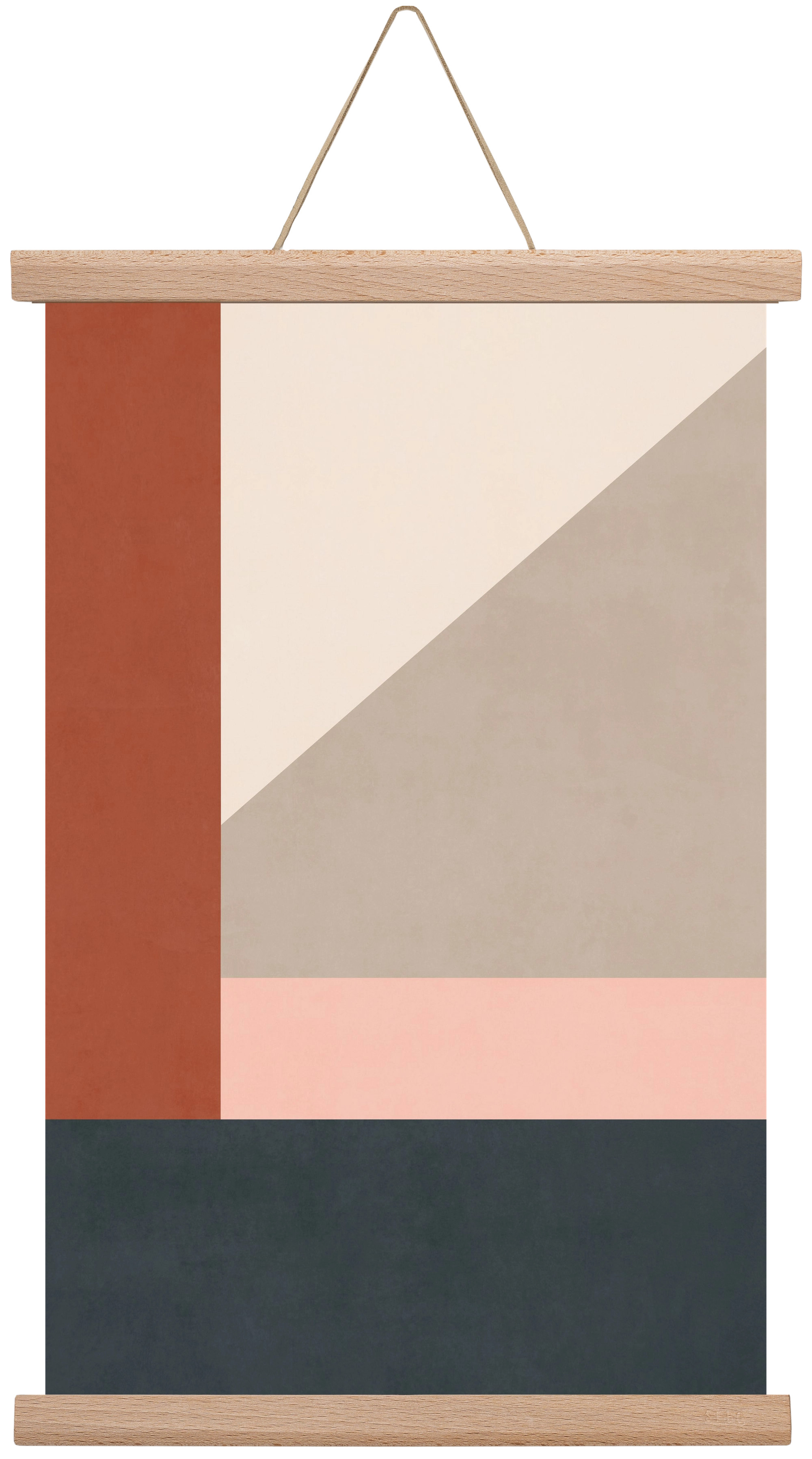 Composition of Geometric Shapes - Tff01, 30x45 cm (30x45 cm), Tölgy akasztó