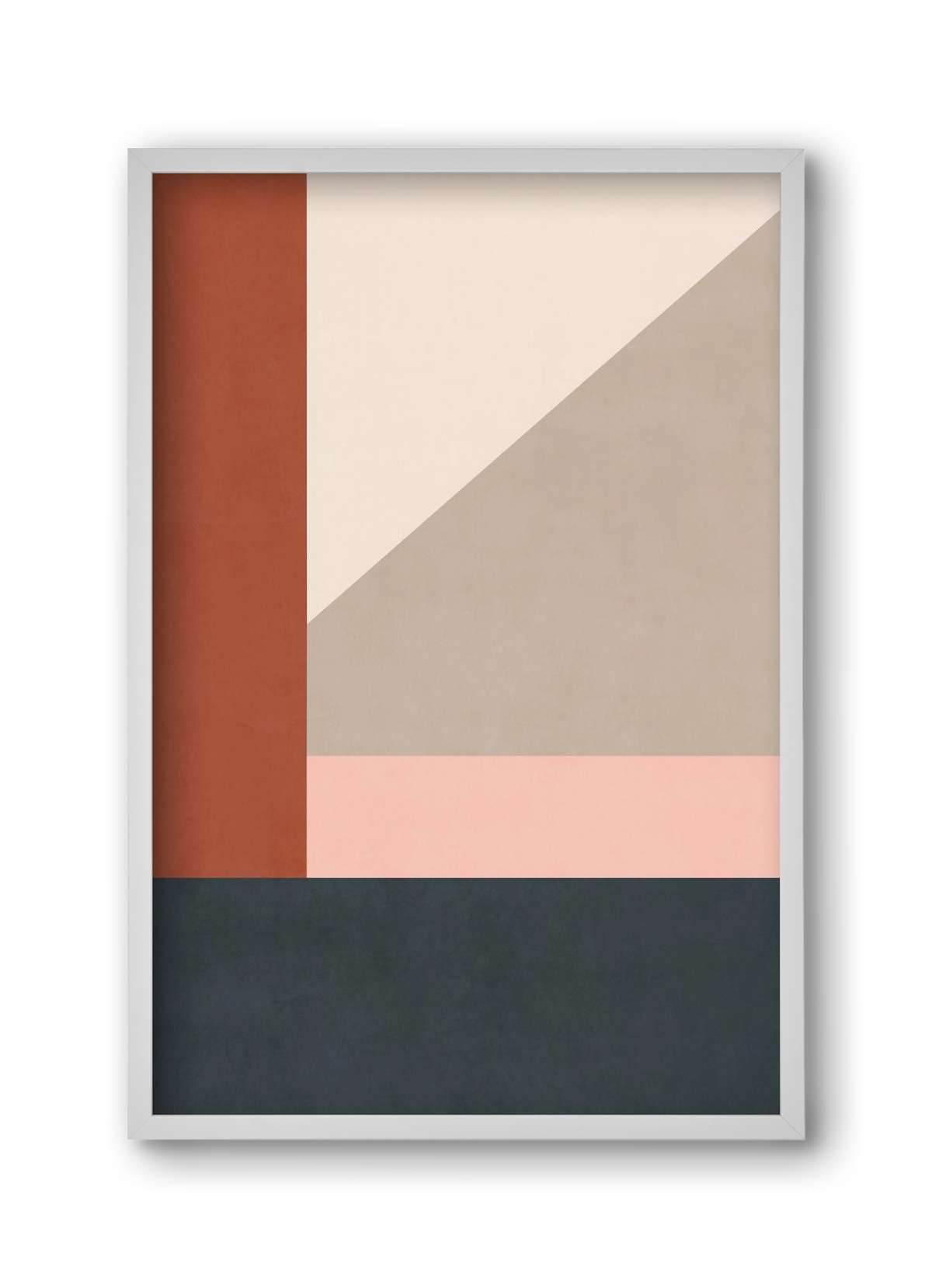 Composition of Geometric Shapes - Tff01, 30x45 cm (30x45 cm), Fehér keret