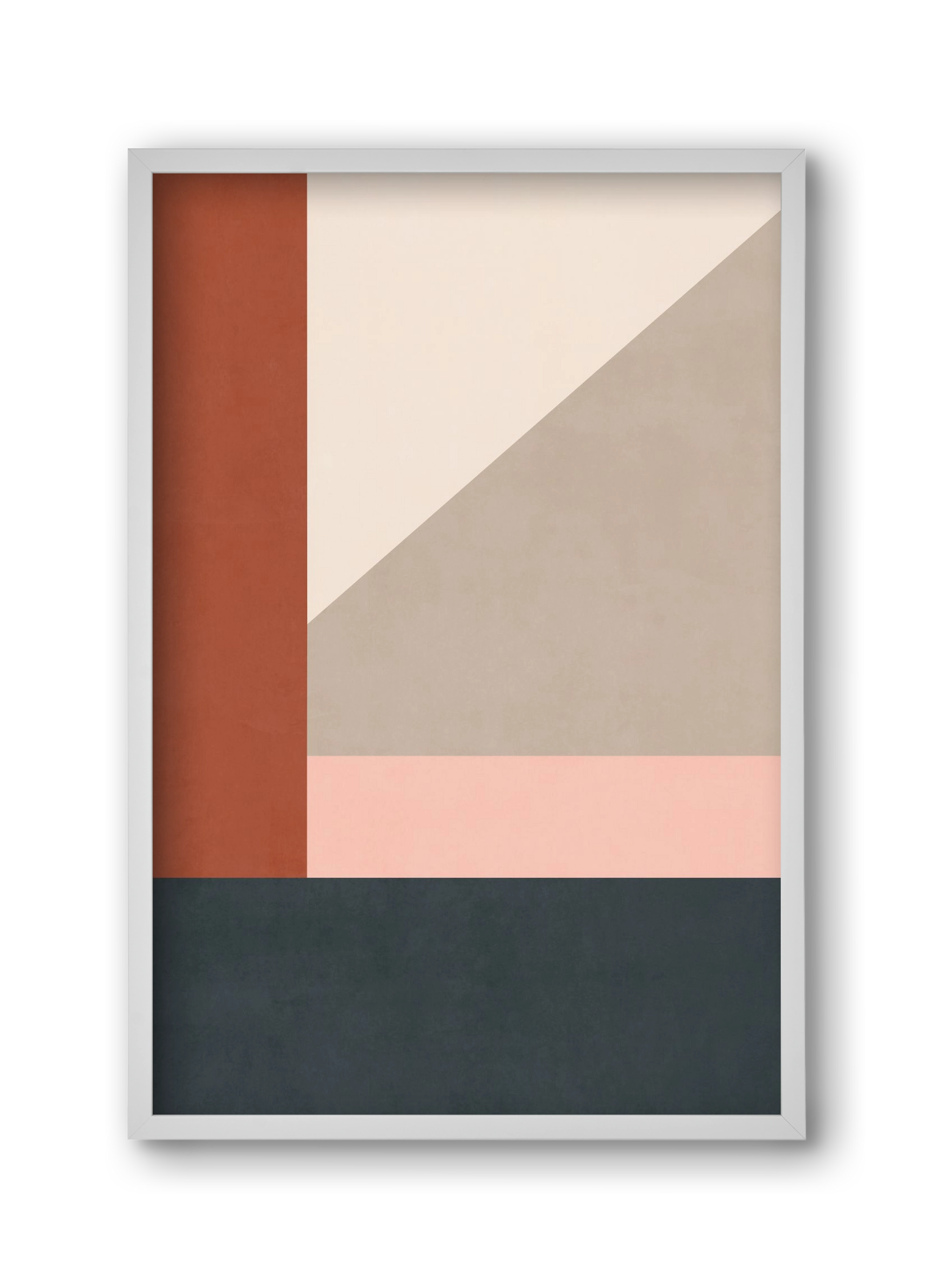 Composition of Geometric Shapes - Tff01, 30x45 cm (30x45 cm), Fehér keret