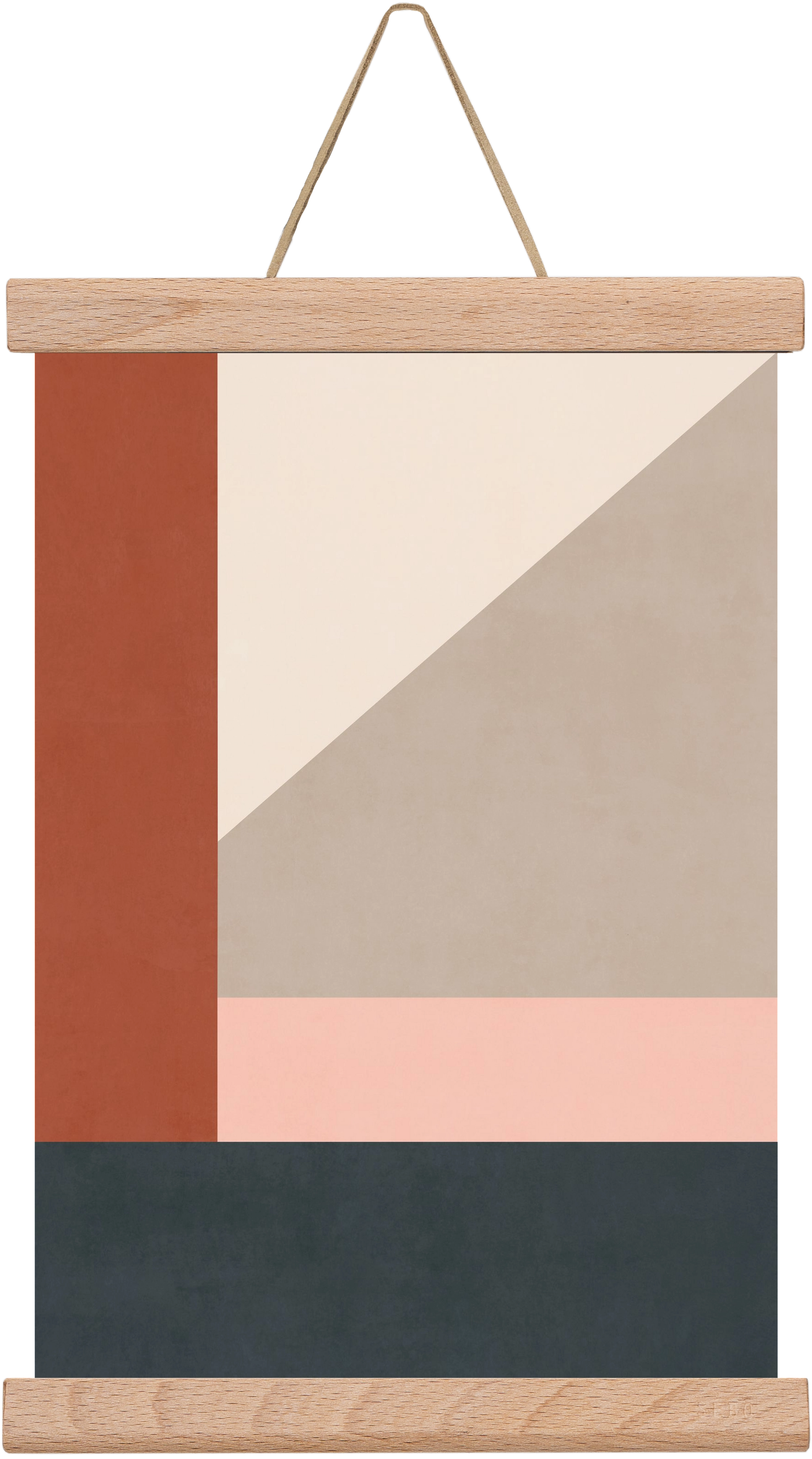 Composition of Geometric Shapes - Tff01, 20x30 cm (20x30 cm), Tölgy akasztó