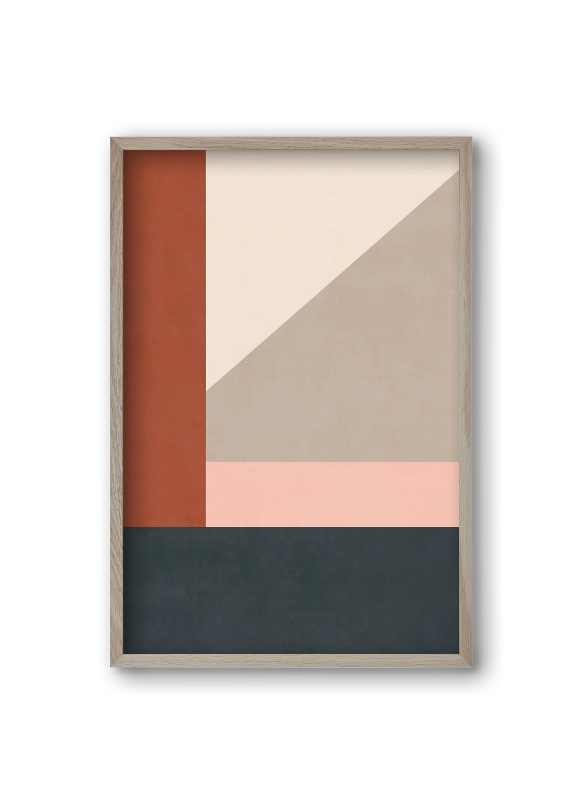 Composition of Geometric Shapes - Tff01, 20x30 cm (20x30 cm), Tölgy keret