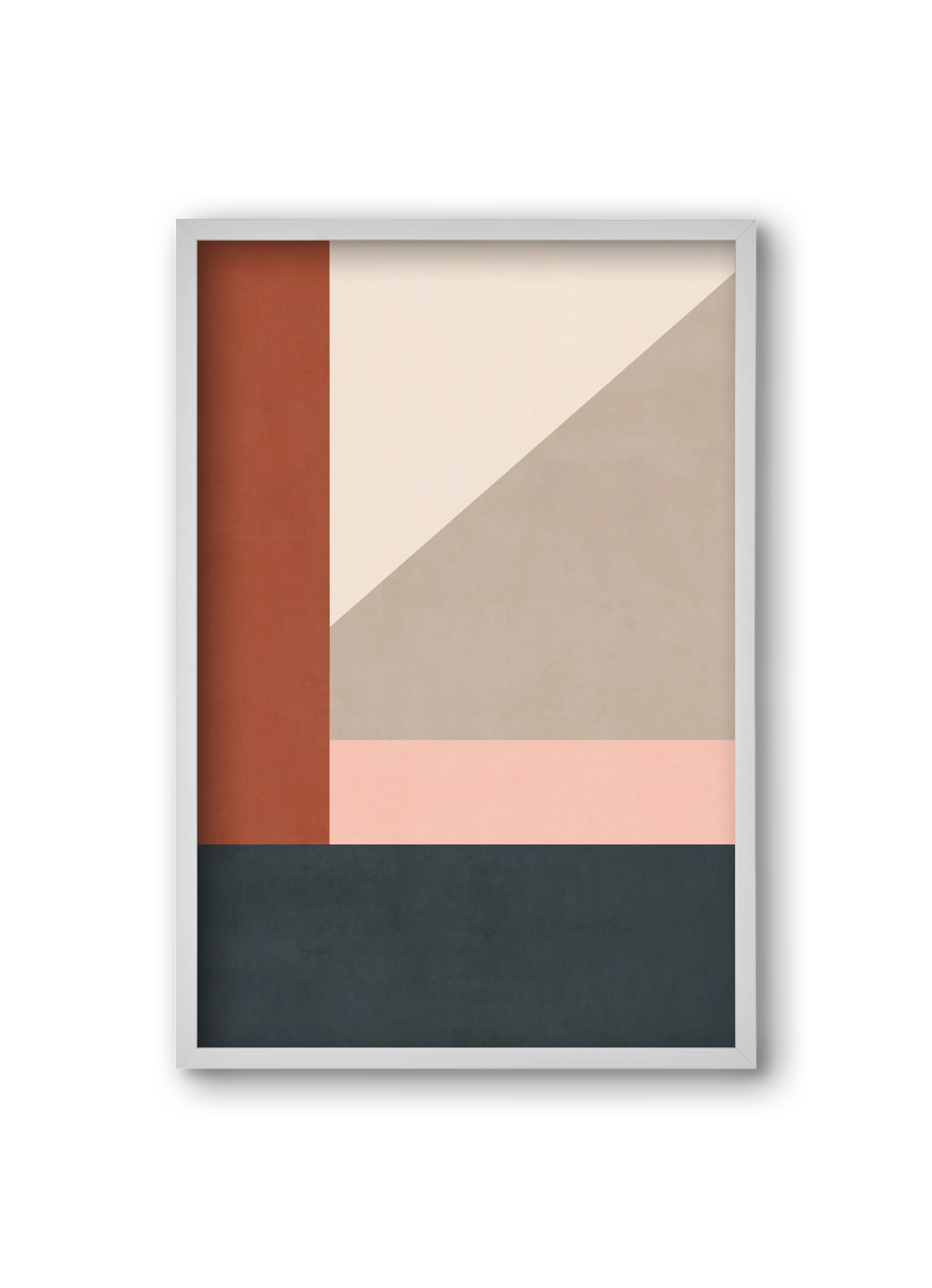 Composition of Geometric Shapes - Tff01, 20x30 cm (20x30 cm), Fehér keret