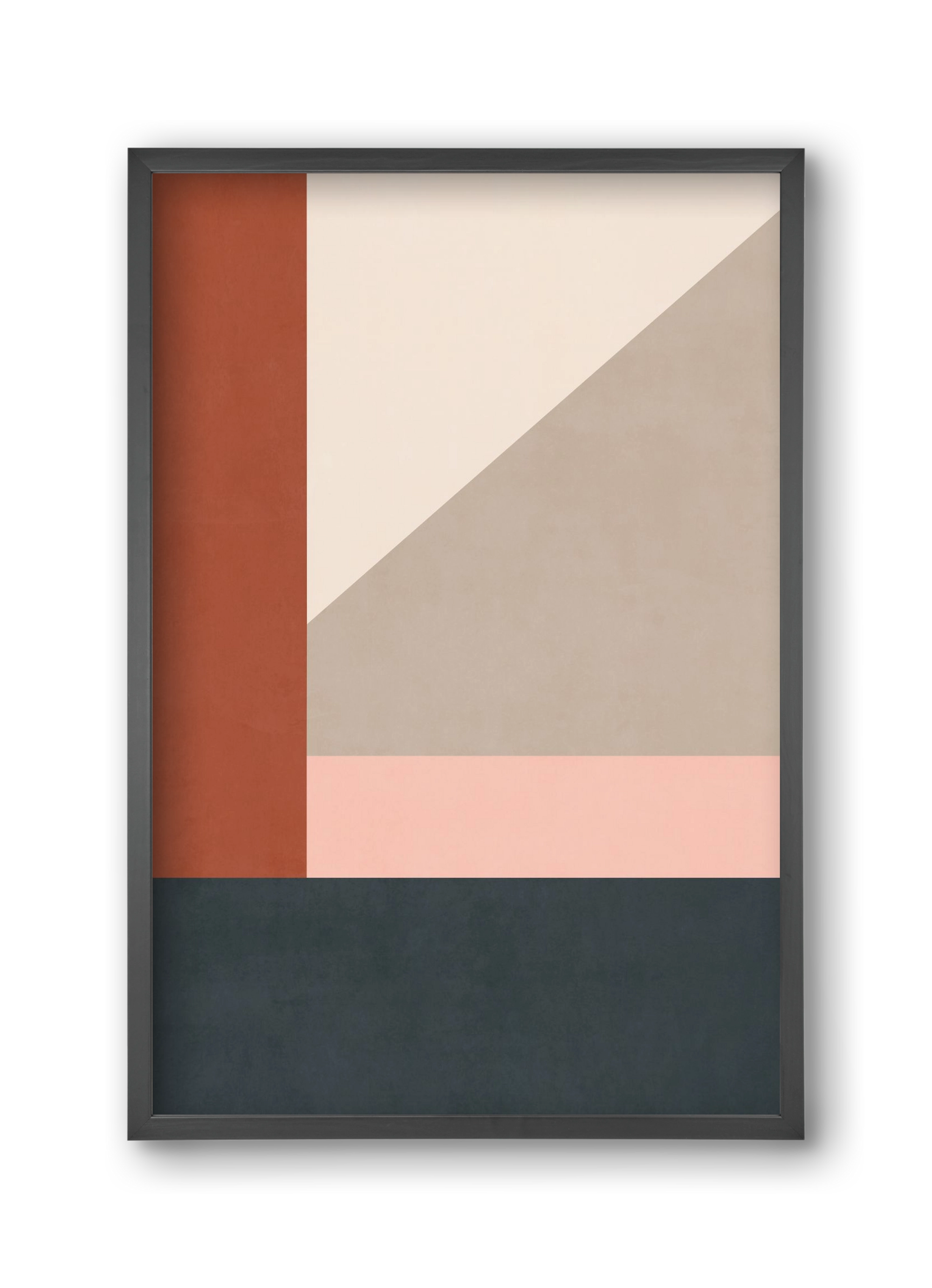 Composition of Geometric Shapes - Tff01, 30x45 cm (30x45 cm), Fekete keret