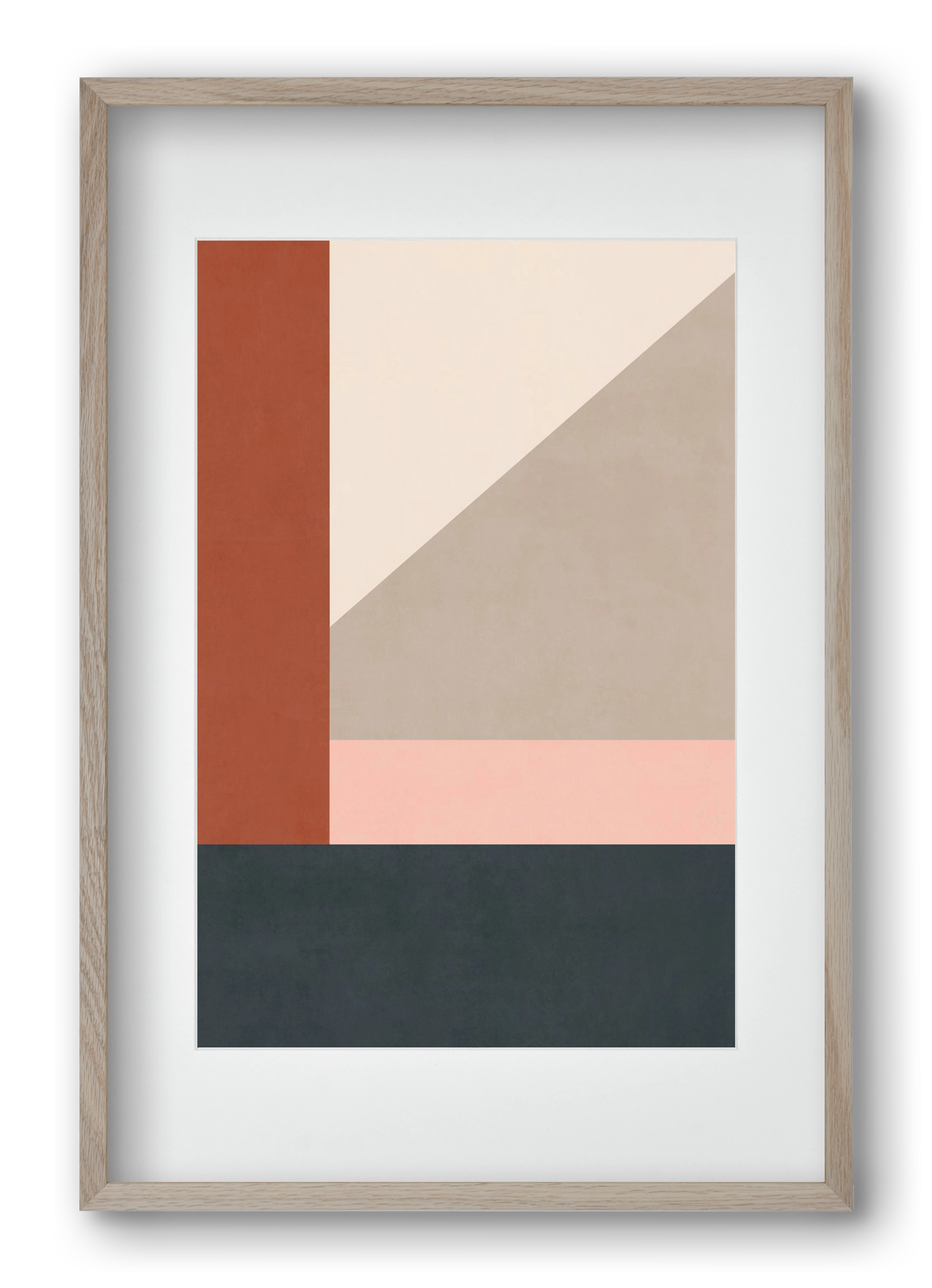 Composition of Geometric Shapes - Tff01, 40x60 cm (30x45 cm), Tölgy keret, paszpartuval