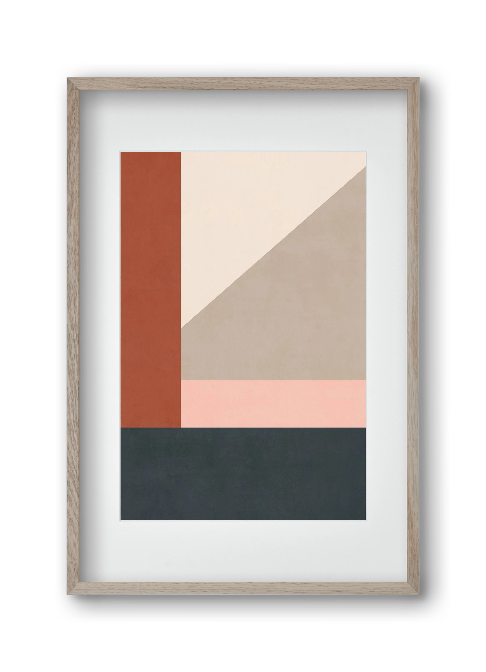 Composition of Geometric Shapes - Tff01, 30x45 cm (20x30 cm), Tölgy keret, paszpartuval