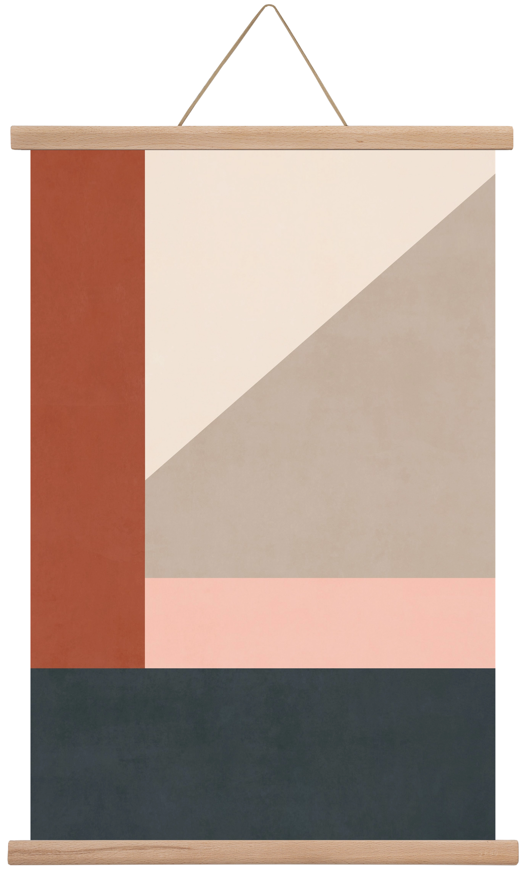 Composition of Geometric Shapes - Tff01, 40x60 cm (40x60 cm), Tölgy akasztó