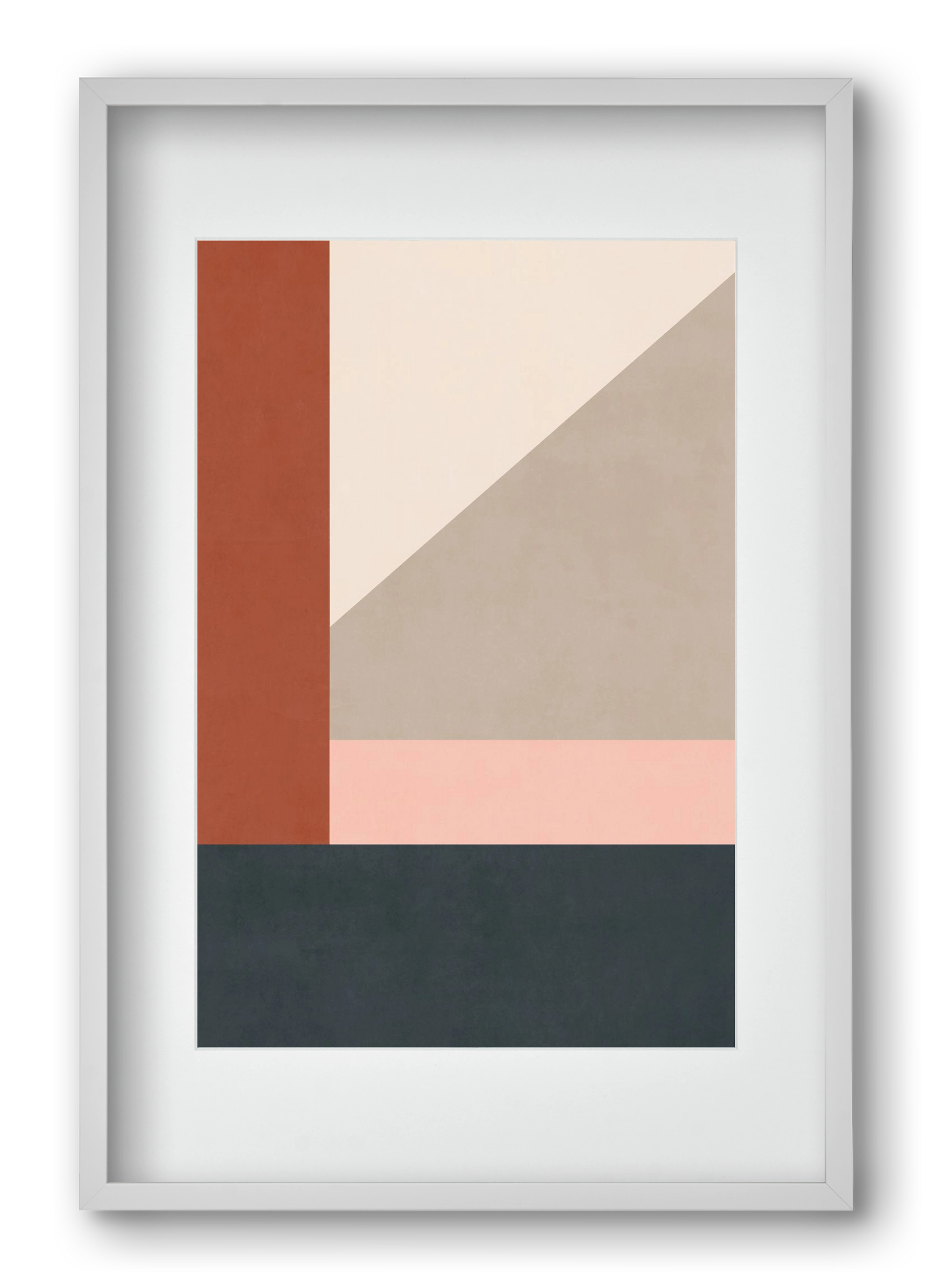 Composition of Geometric Shapes - Tff01, 40x60 cm (30x45 cm), Fehér keret, paszpartuval
