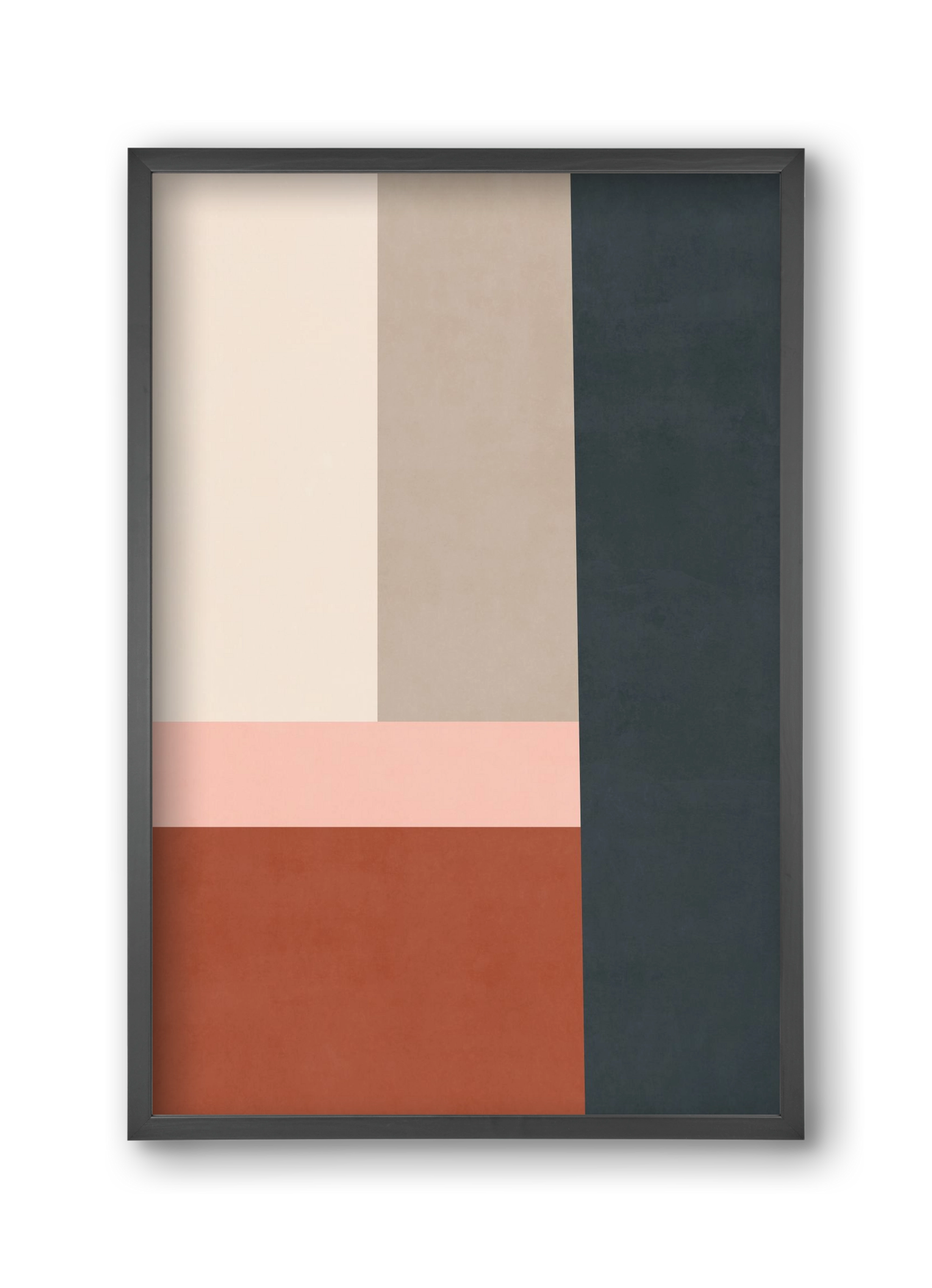 Composition of Geometric Shapes - Tff02, 30x45 cm (30x45 cm), Fekete keret