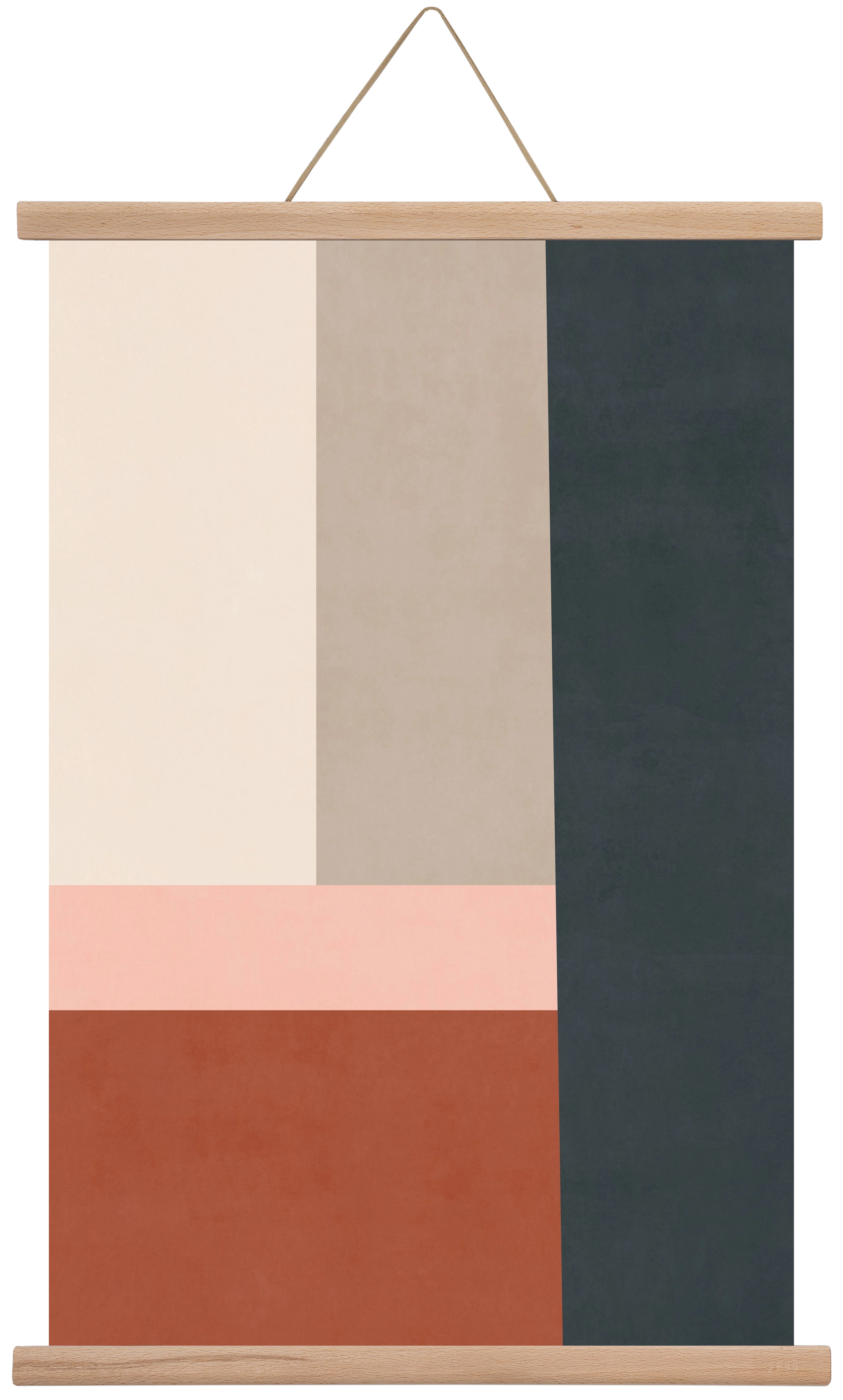 Composition of Geometric Shapes - Tff02, 40x60 cm (40x60 cm), Tölgy akasztó