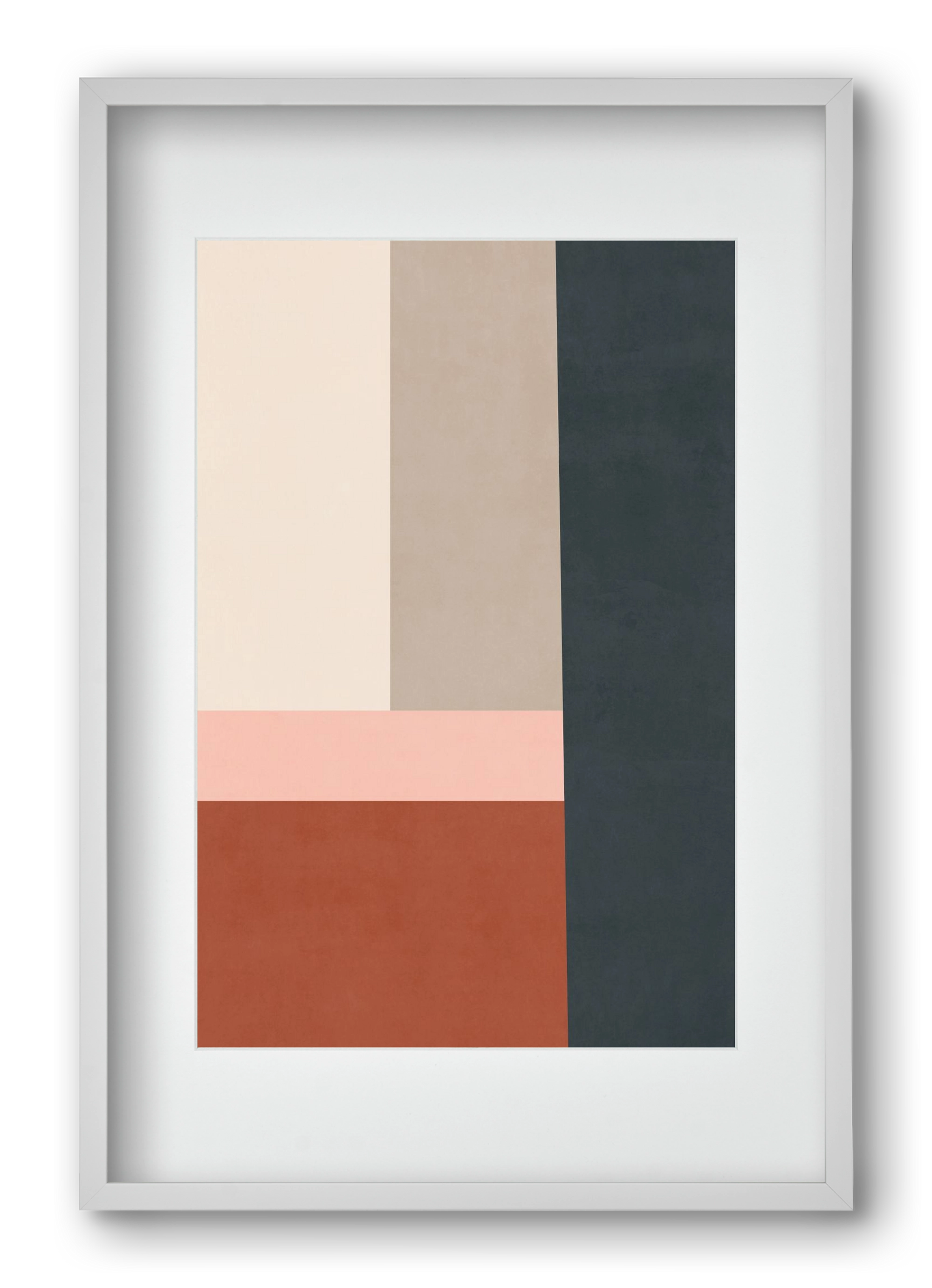 Composition of Geometric Shapes - Tff02, 40x60 cm (30x45 cm), Fehér keret, paszpartuval