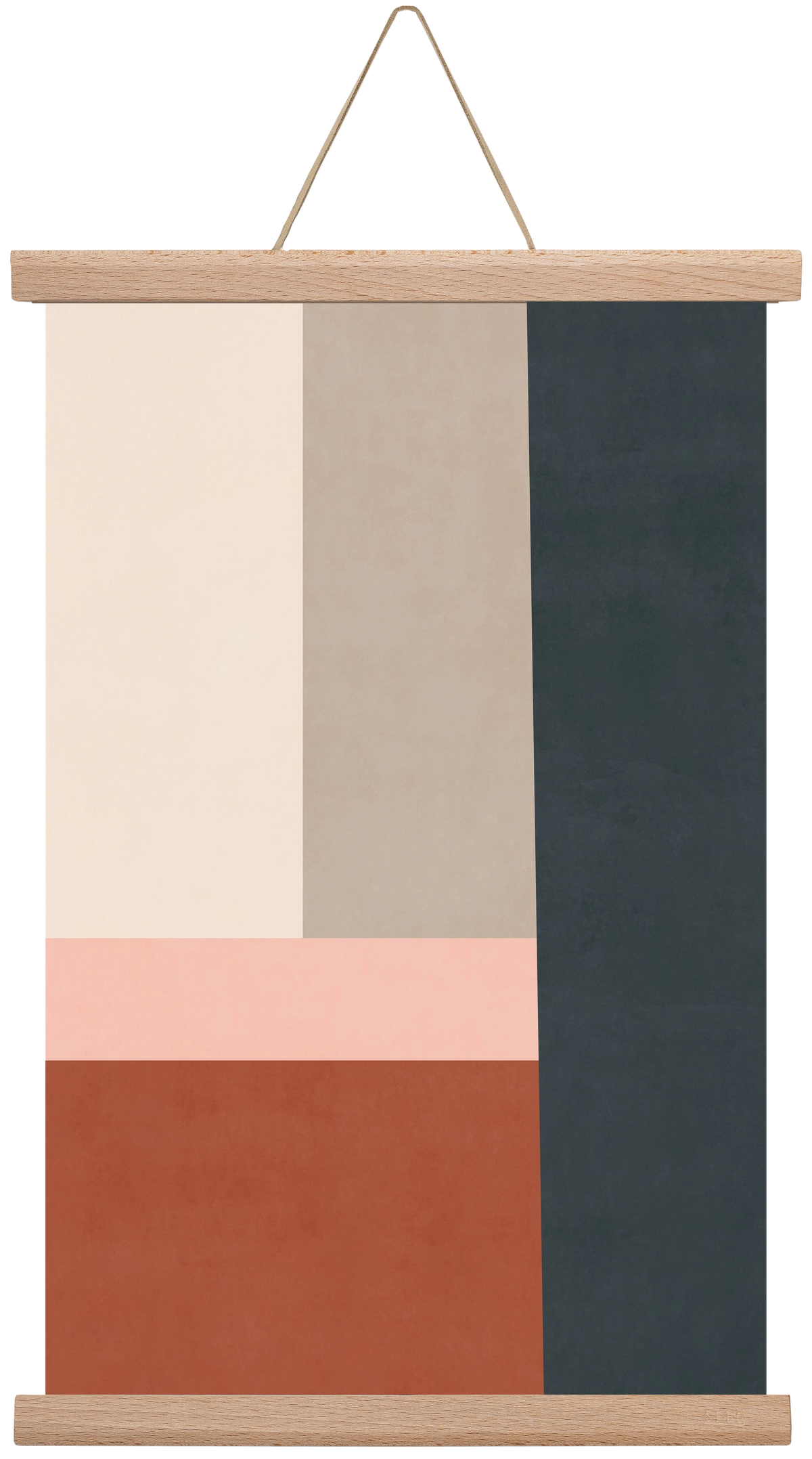 Composition of Geometric Shapes - Tff02, 30x45 cm (30x45 cm), Tölgy akasztó