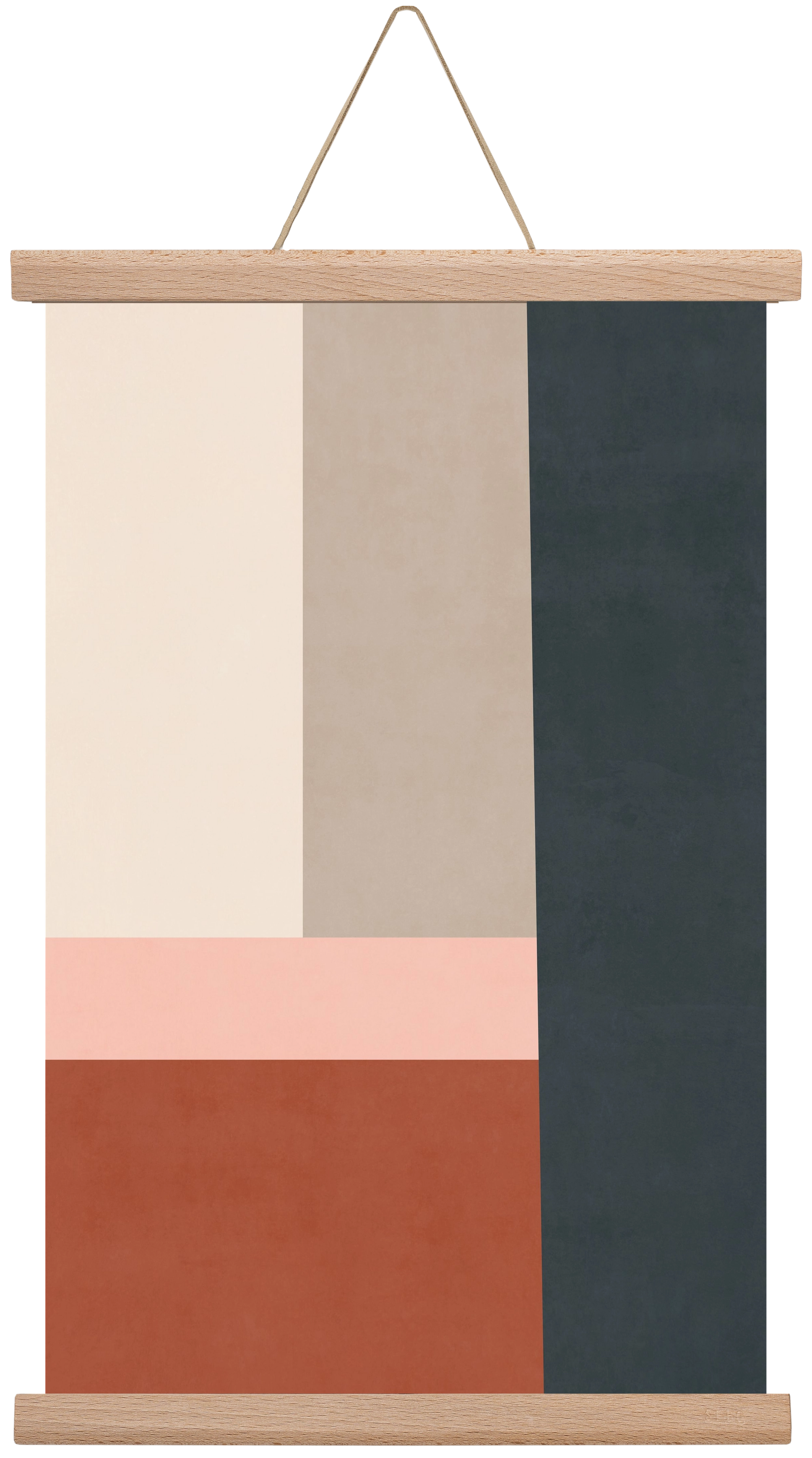 Composition of Geometric Shapes - Tff02, 30x45 cm (30x45 cm), Tölgy akasztó