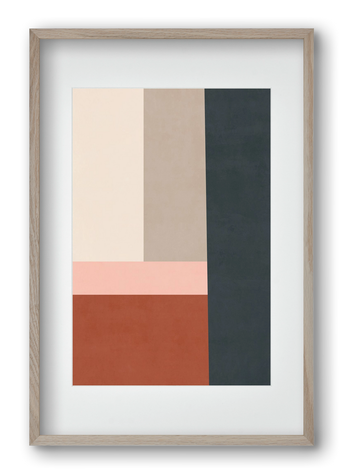 Composition of Geometric Shapes - Tff02, 40x60 cm (30x45 cm), Tölgy keret, paszpartuval