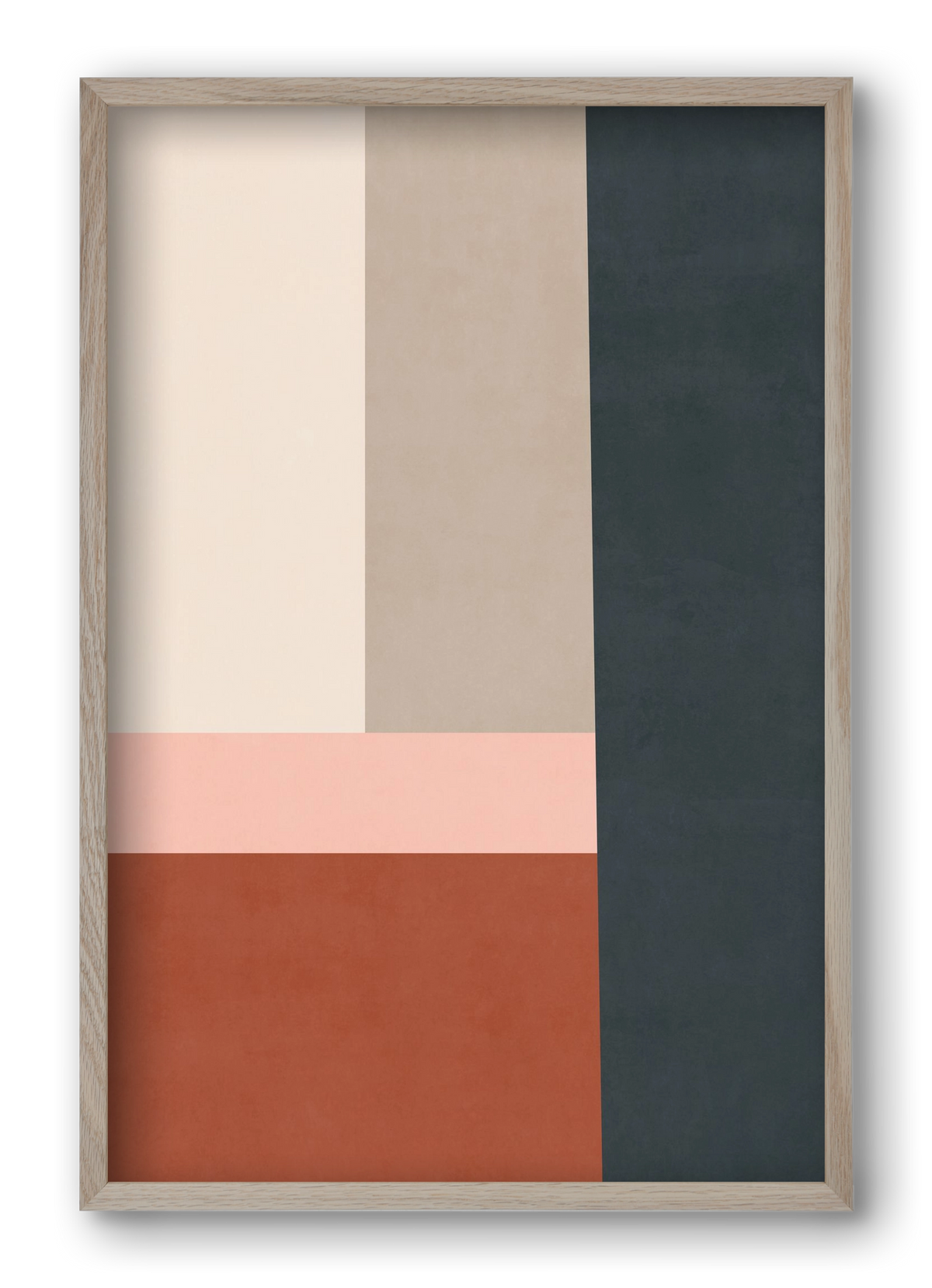 Composition of Geometric Shapes - Tff02, 40x60 cm (40x60 cm), Tölgy keret