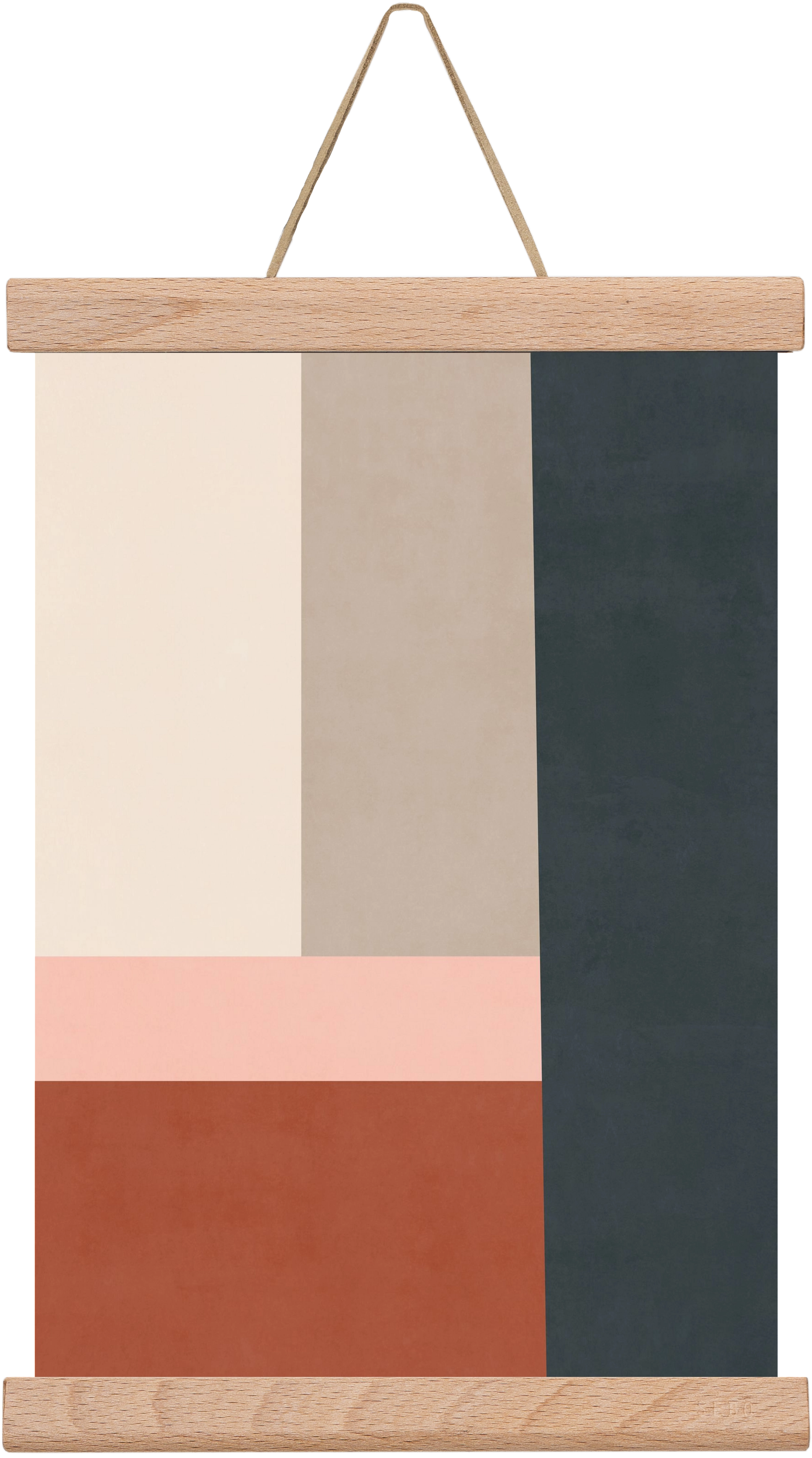 Composition of Geometric Shapes - Tff02, 20x30 cm (20x30 cm), Tölgy akasztó