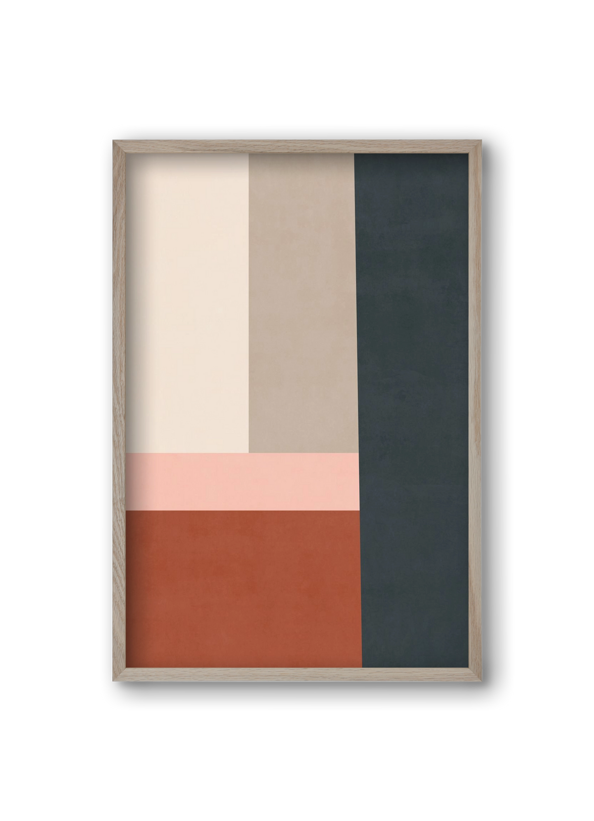 Composition of Geometric Shapes - Tff02, 20x30 cm (20x30 cm), Tölgy keret