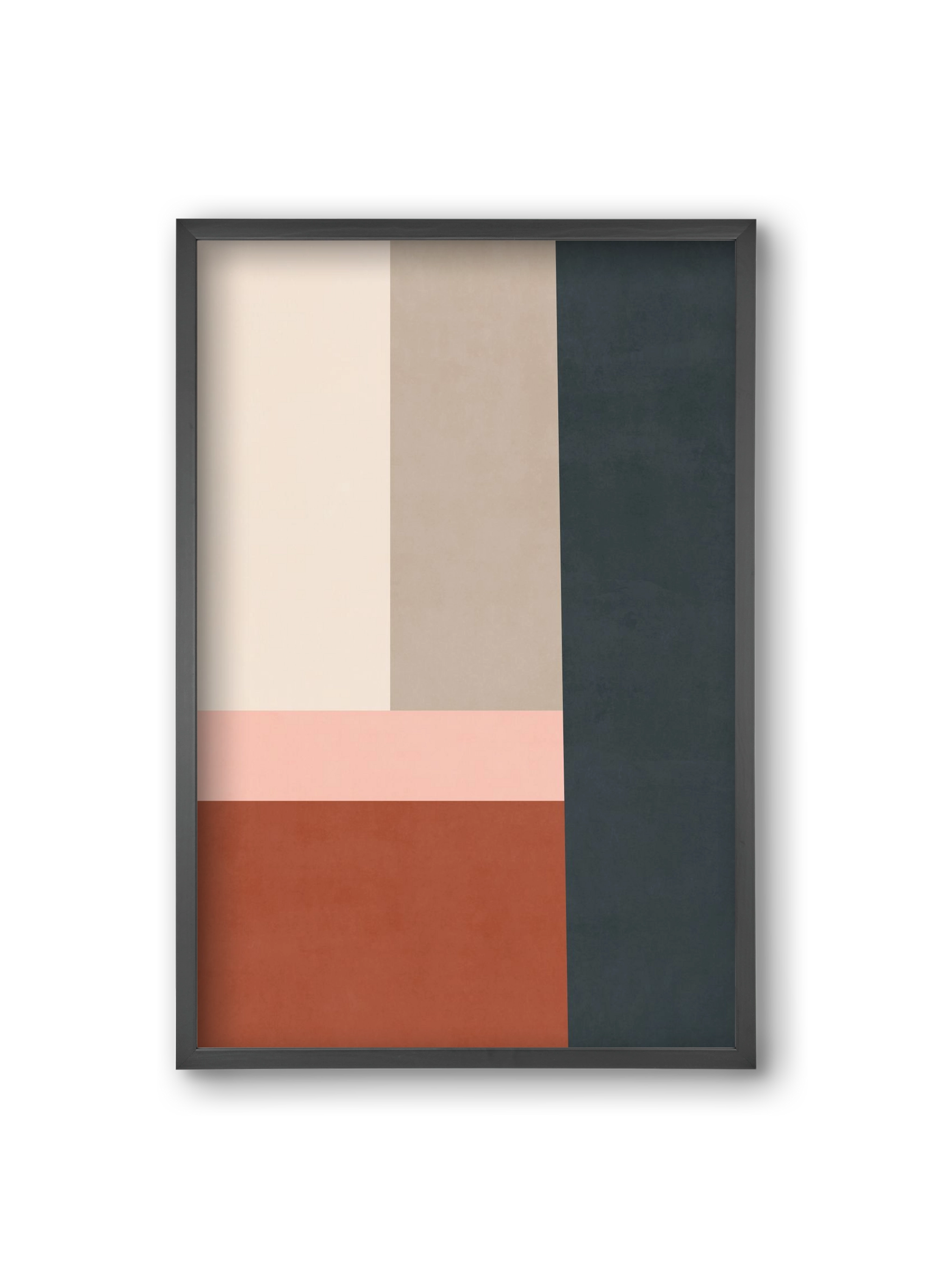 Composition of Geometric Shapes - Tff02, 20x30 cm (20x30 cm), Fekete keret