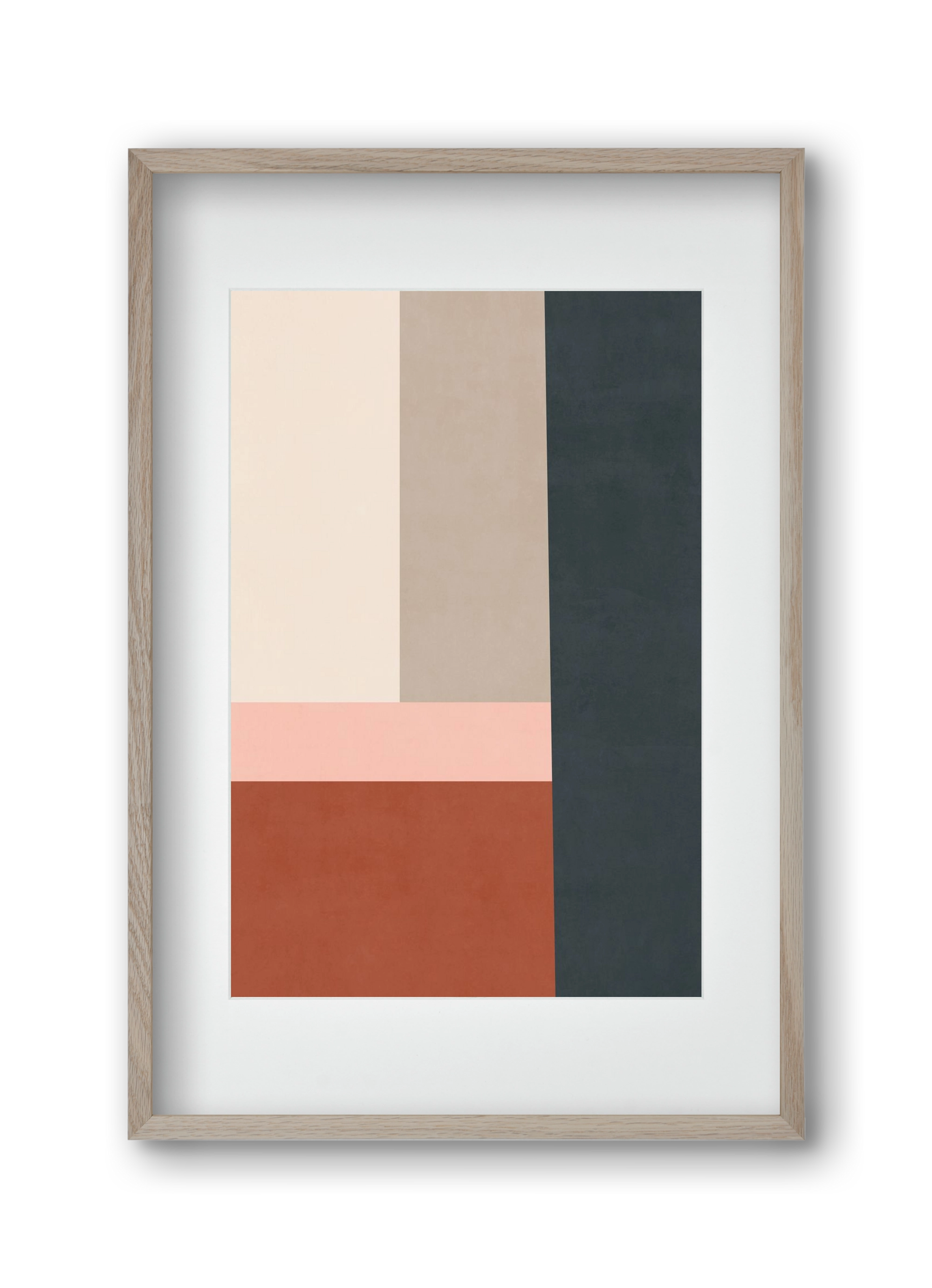 Composition of Geometric Shapes - Tff02, 30x45 cm (20x30 cm), Tölgy keret, paszpartuval