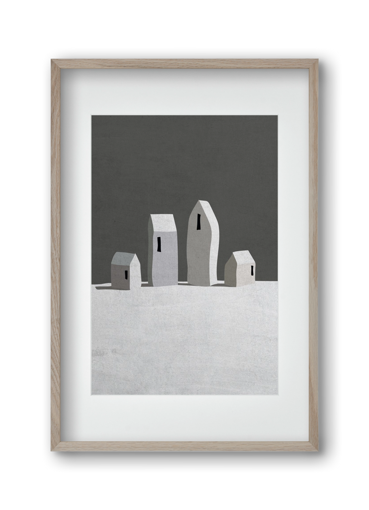 Tél, 30x45 cm (20x30 cm), Tölgy keret, paszpartuval