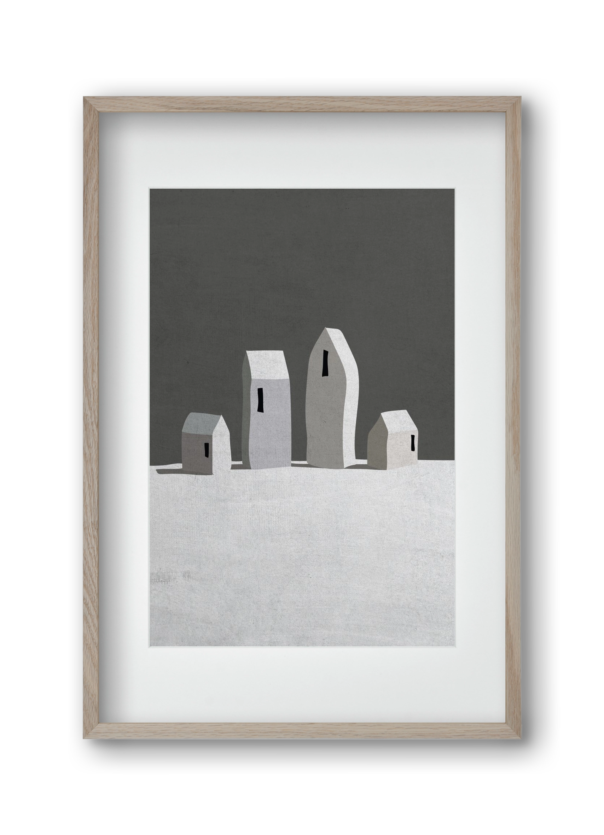 Tél, 30x45 cm (20x30 cm), Tölgy keret, paszpartuval