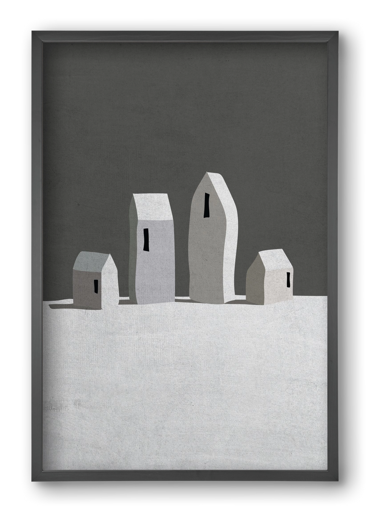 Tél, 40x60 cm (40x60 cm), Fekete keret