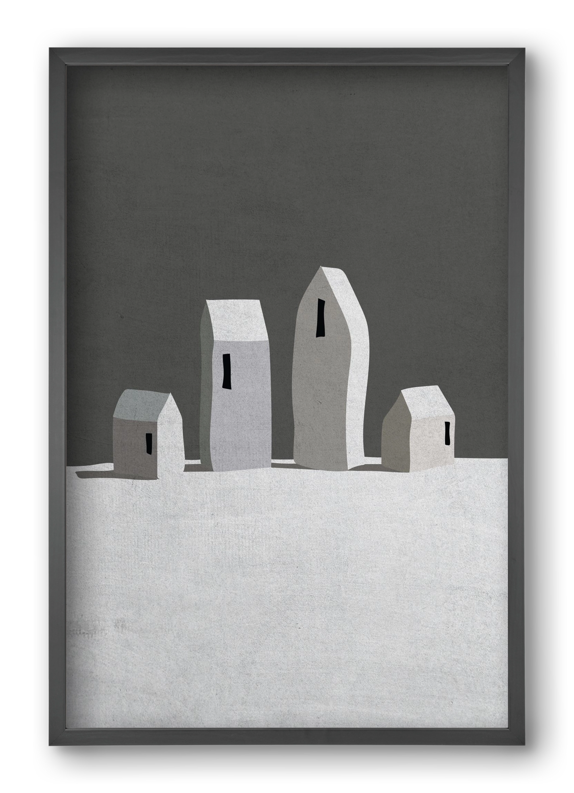 Tél, 40x60 cm (40x60 cm), Fekete keret