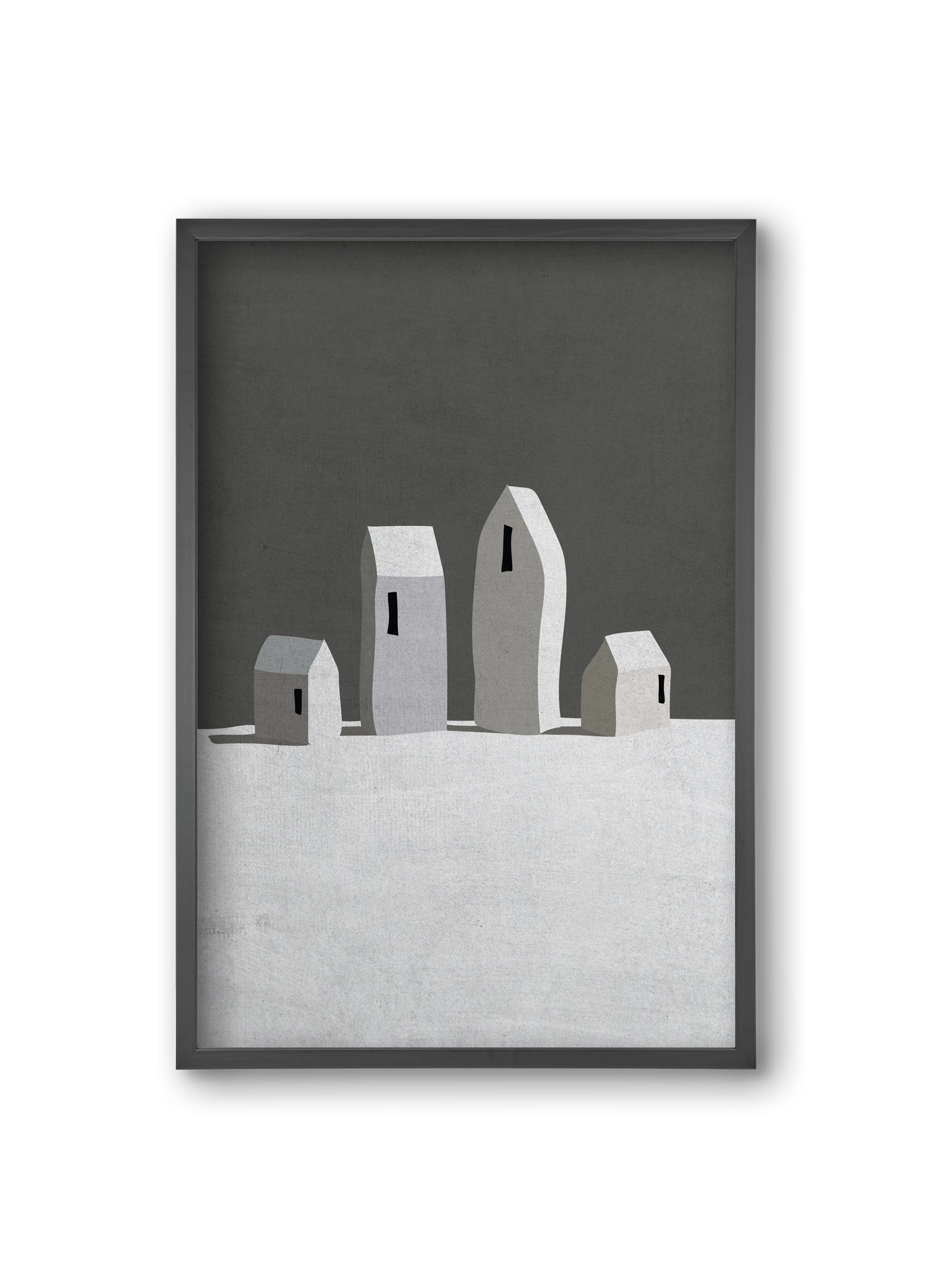 Tél, 20x30 cm (20x30 cm), Fekete keret