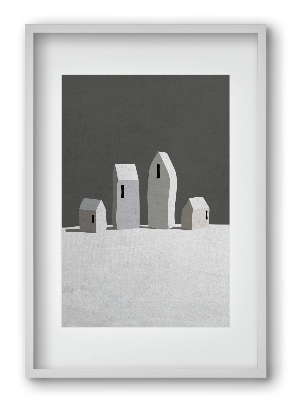 Tél, 40x60 cm (30x45 cm), Fehér keret, paszpartuval