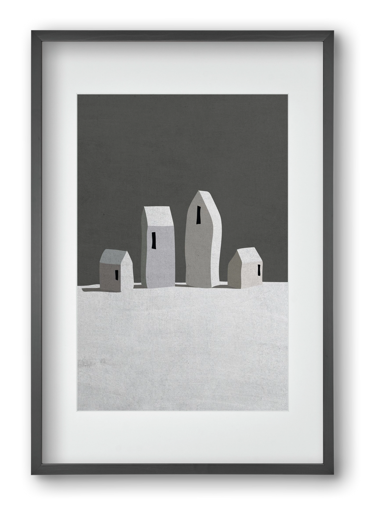 Tél, 40x60 cm (30x45 cm), Fekete keret, paszpartuval