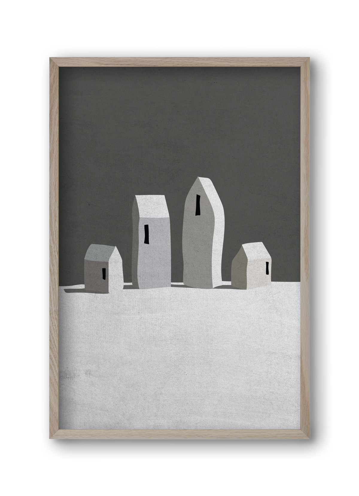 Tél, 30x45 cm (30x45 cm), Tölgy keret