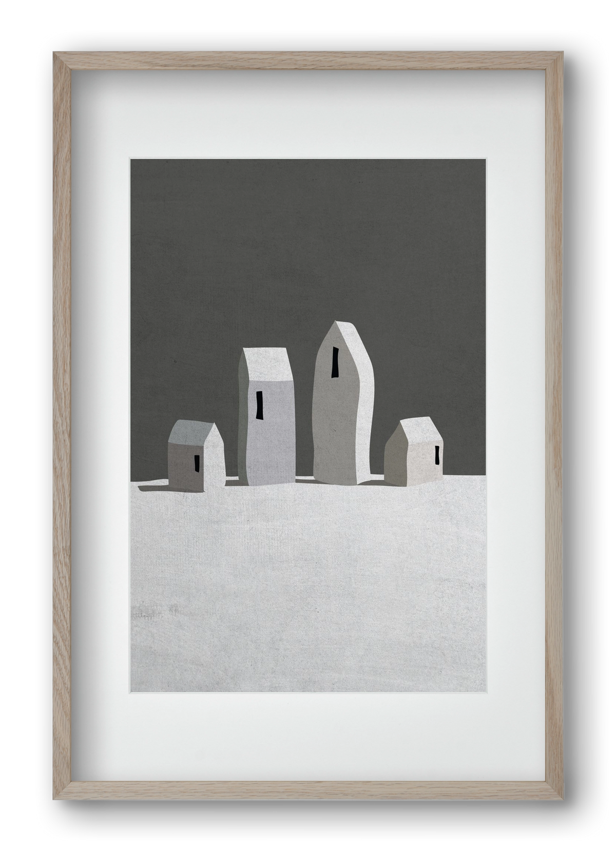 Tél, 40x60 cm (30x45 cm), Tölgy keret, paszpartuval