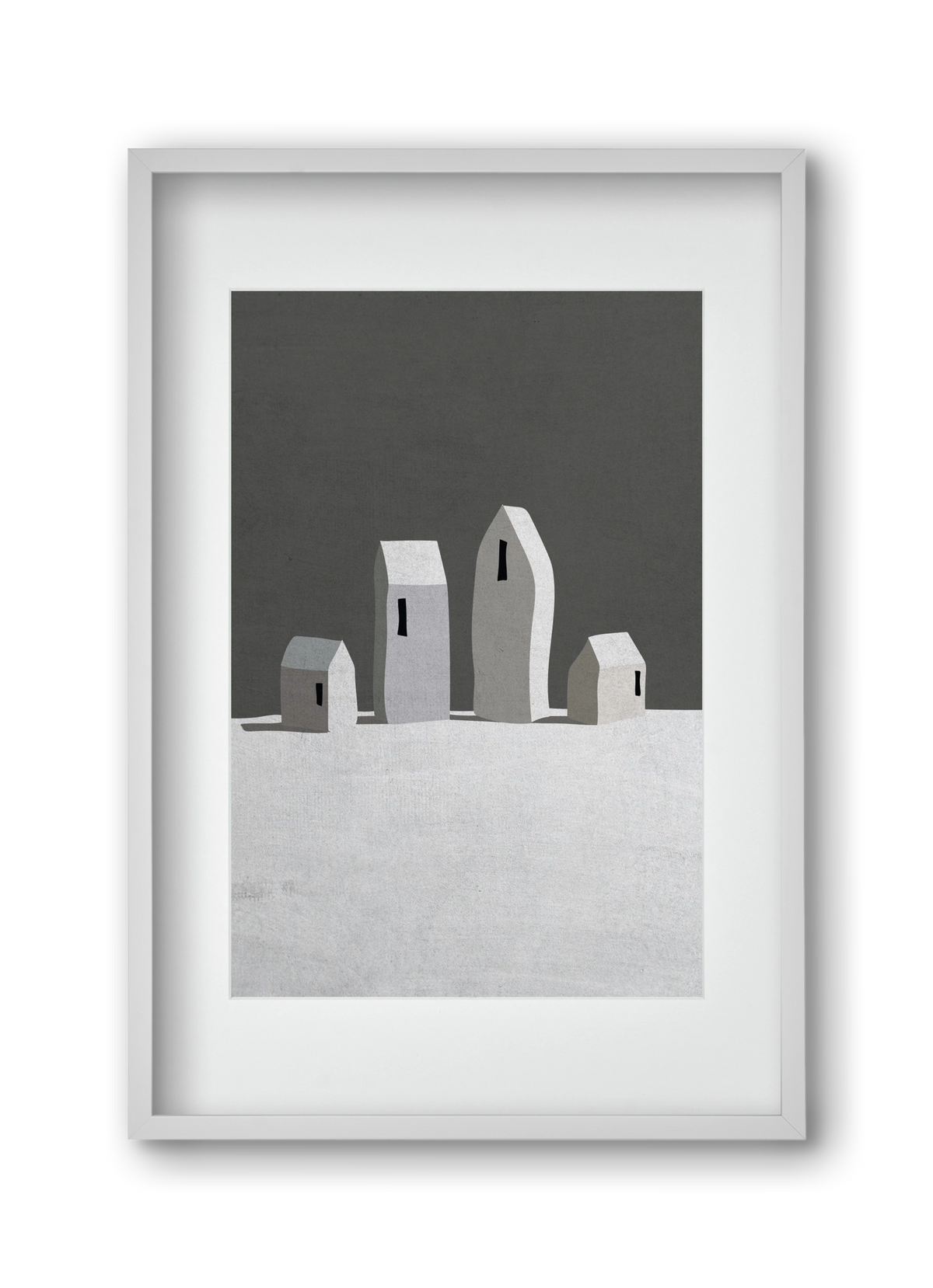 Tél, 30x45 cm (20x30 cm), Fehér keret, paszpartuval