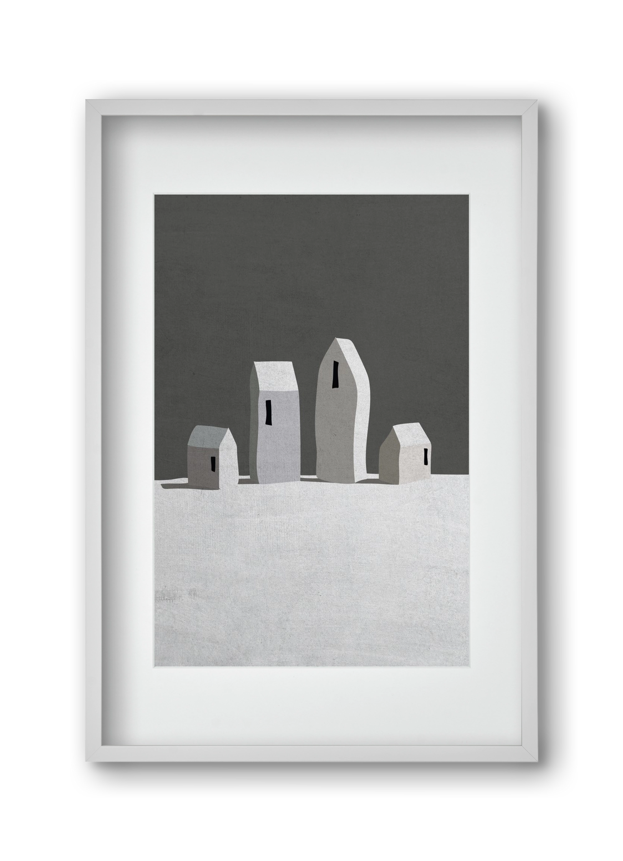 Tél, 30x45 cm (20x30 cm), Fehér keret, paszpartuval