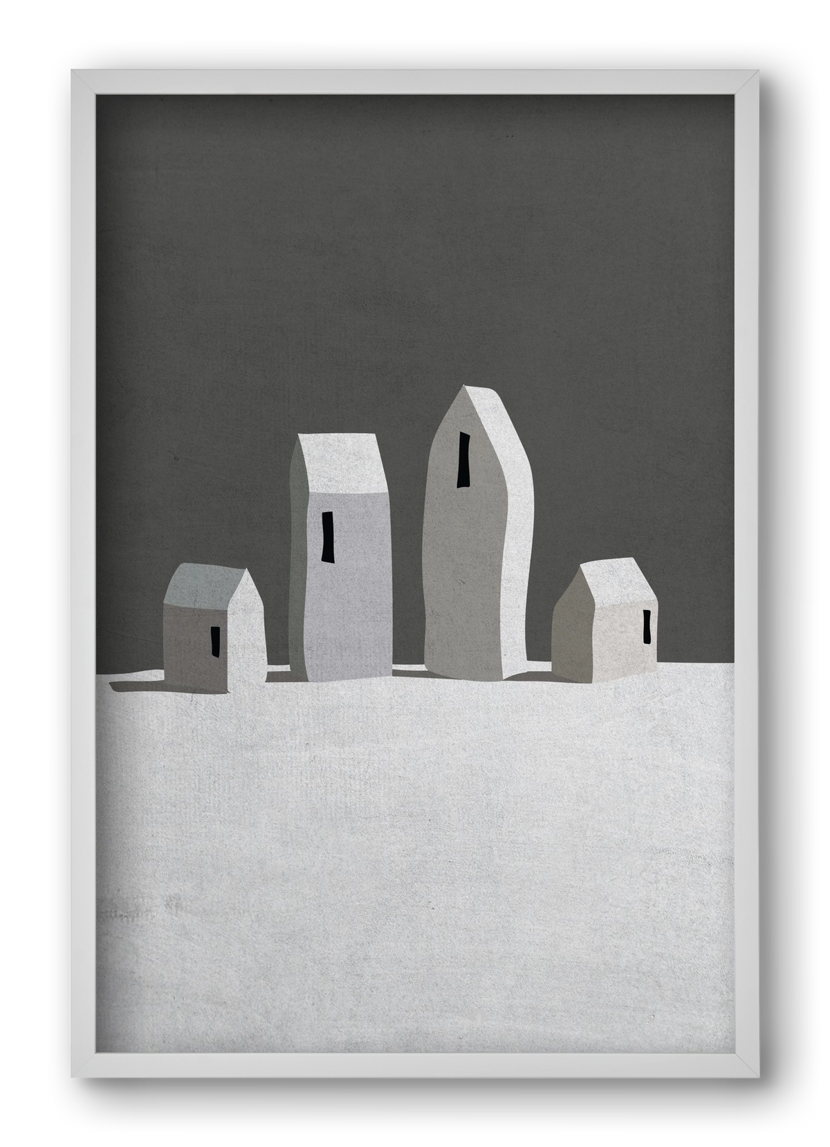 Tél, 40x60 cm (40x60 cm), Fehér keret