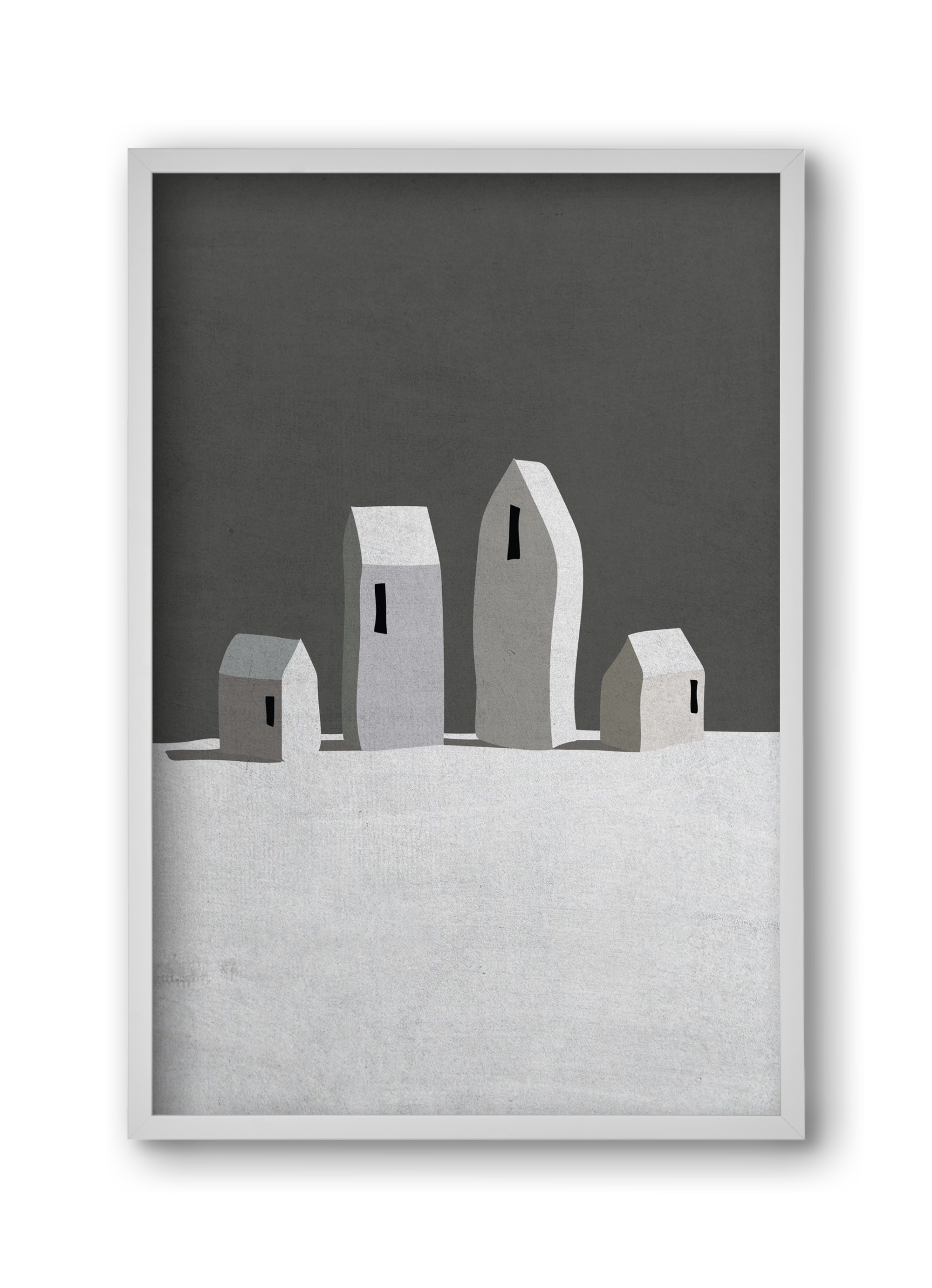 Tél, 30x45 cm (30x45 cm), Fehér keret