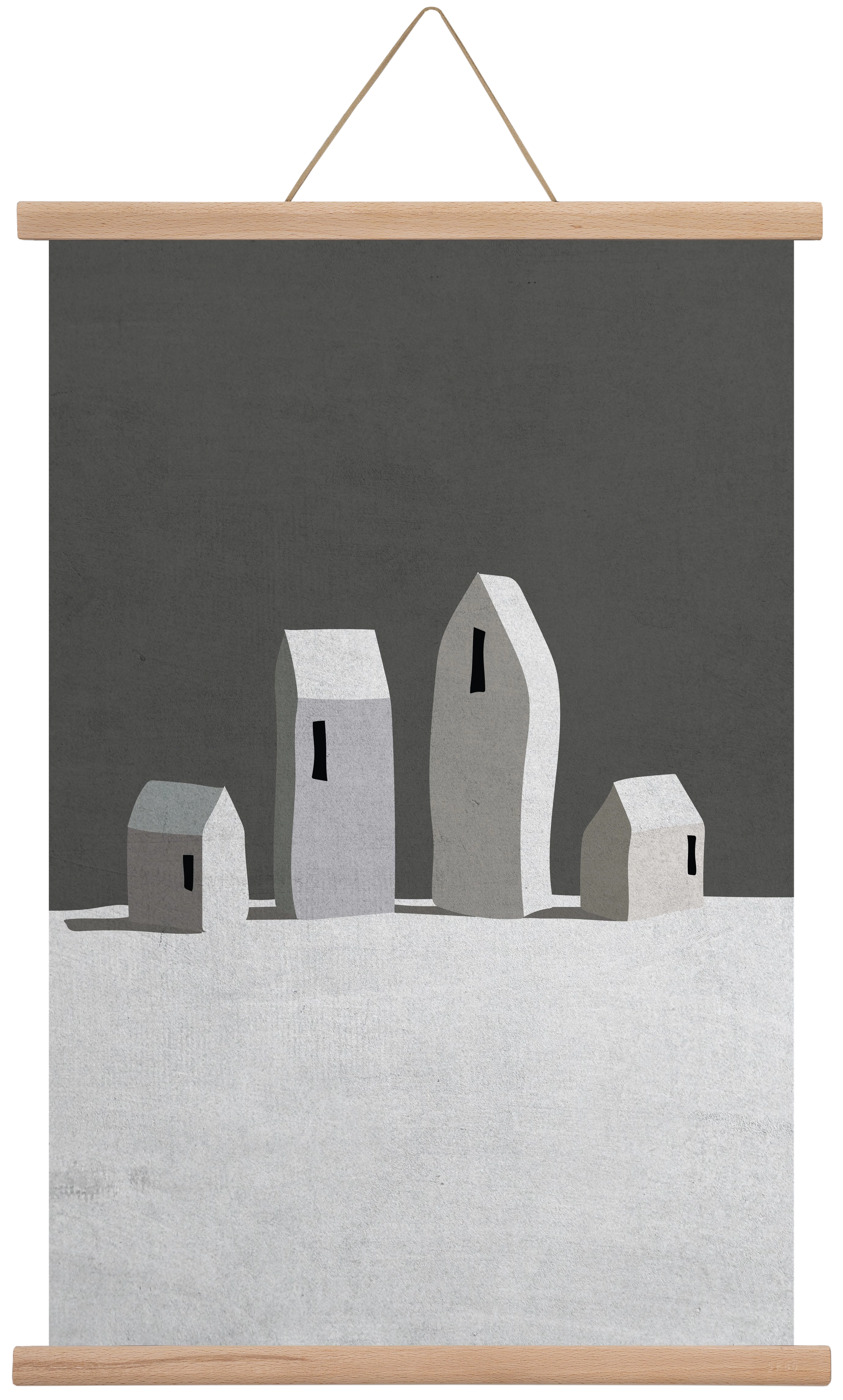 Tél, 40x60 cm (40x60 cm), Tölgy akasztó