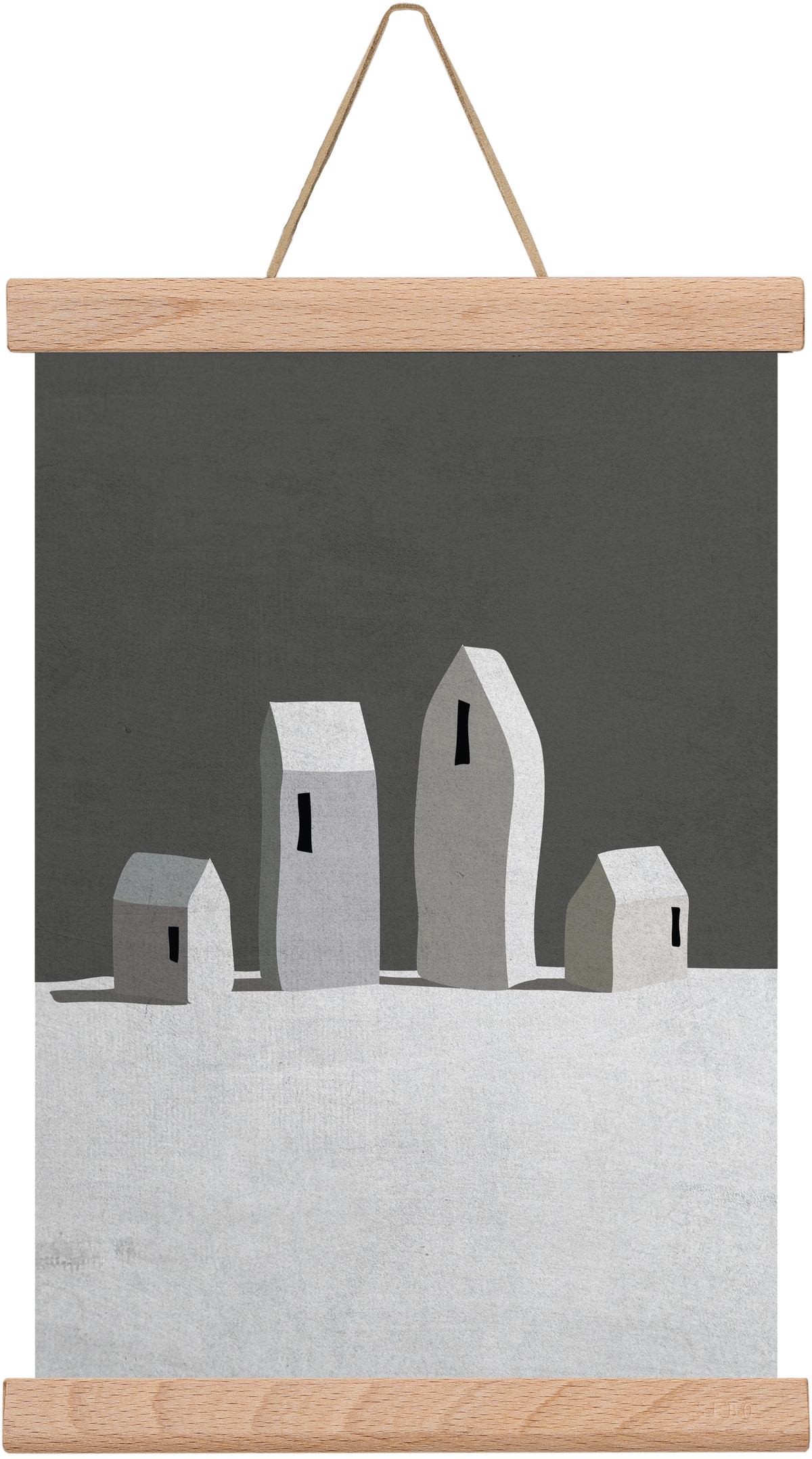 Tél, 20x30 cm (20x30 cm), Tölgy akasztó