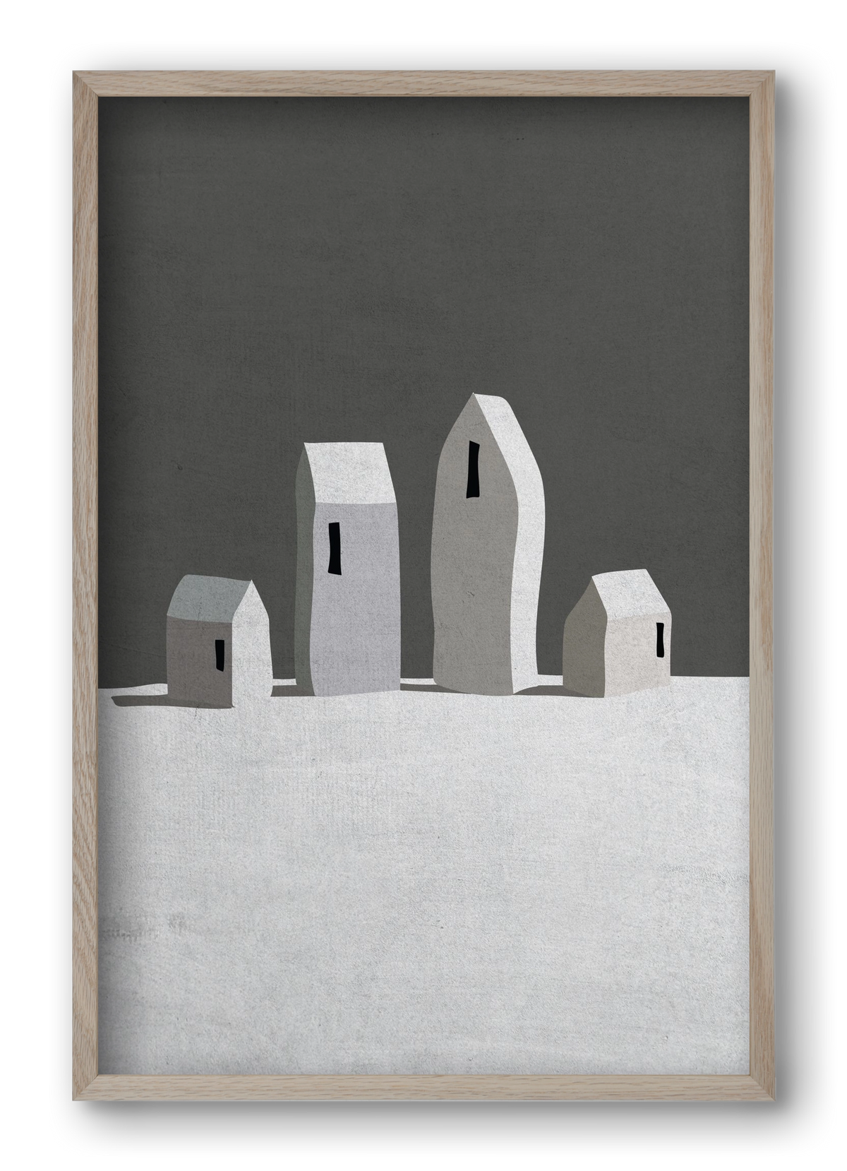 Tél, 40x60 cm (40x60 cm), Tölgy keret